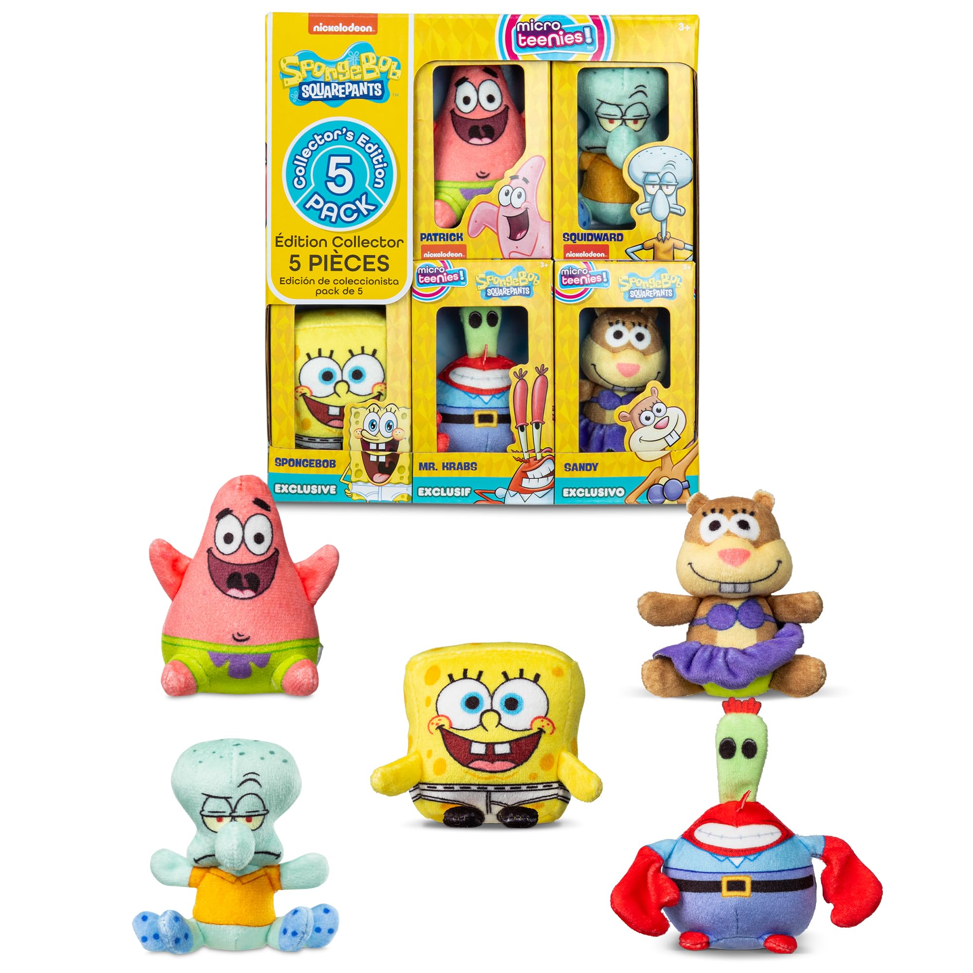 Micro Teenies SpongeBob SquarePants Collector 5-Pack - Plush Figures with Chase Variants 1