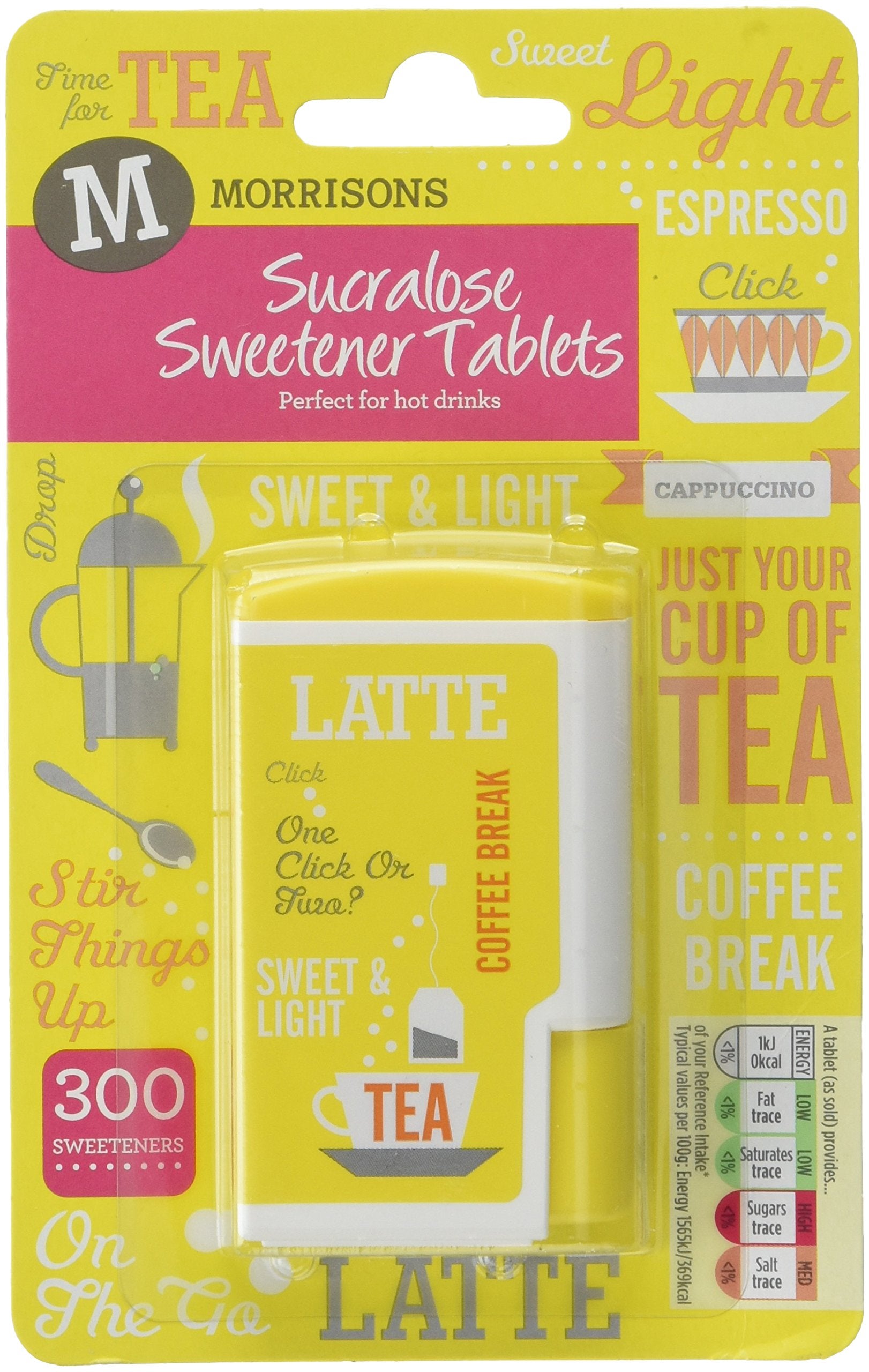 Morrisons Sucralose Sweetener with Stevia Extract, 300 Tablets (Pack of 12) 1