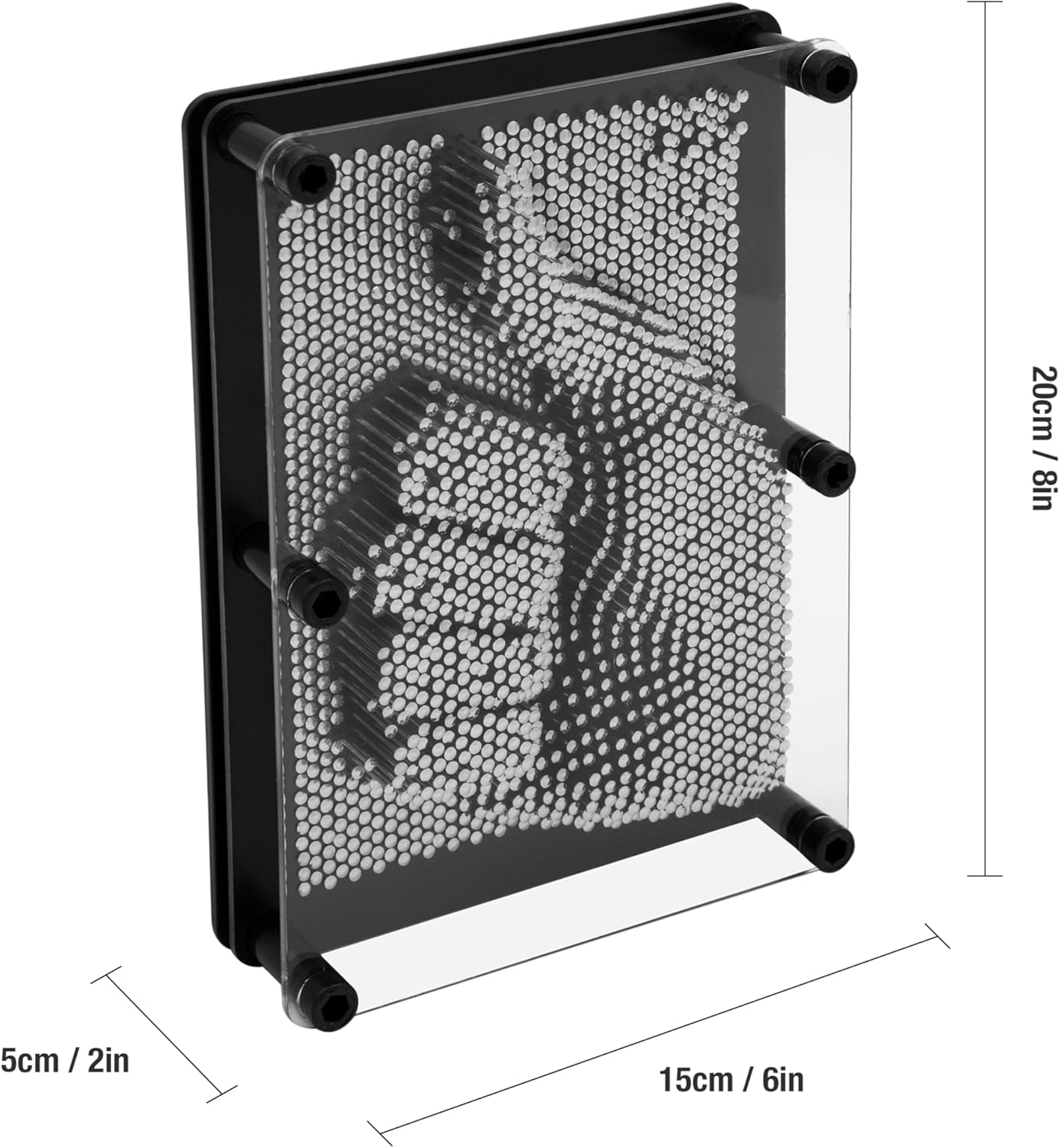Global Gizmos 30350 Metal Pin Art Impression Toy - Black Frame 3