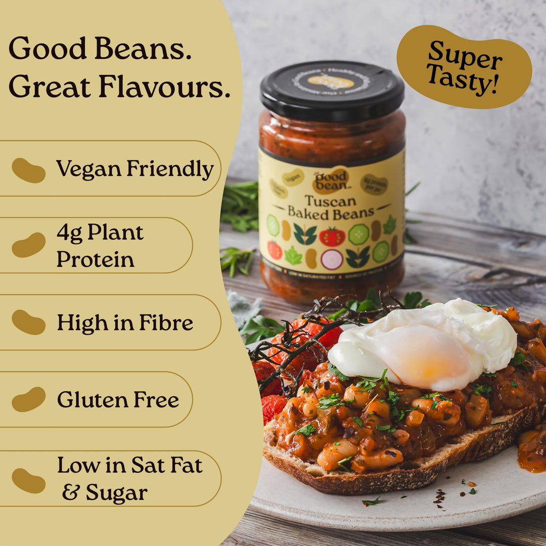 The Good Bean Co - Tuscan Baked Beans Cannellini Beans in Tomato Sauce 350g
