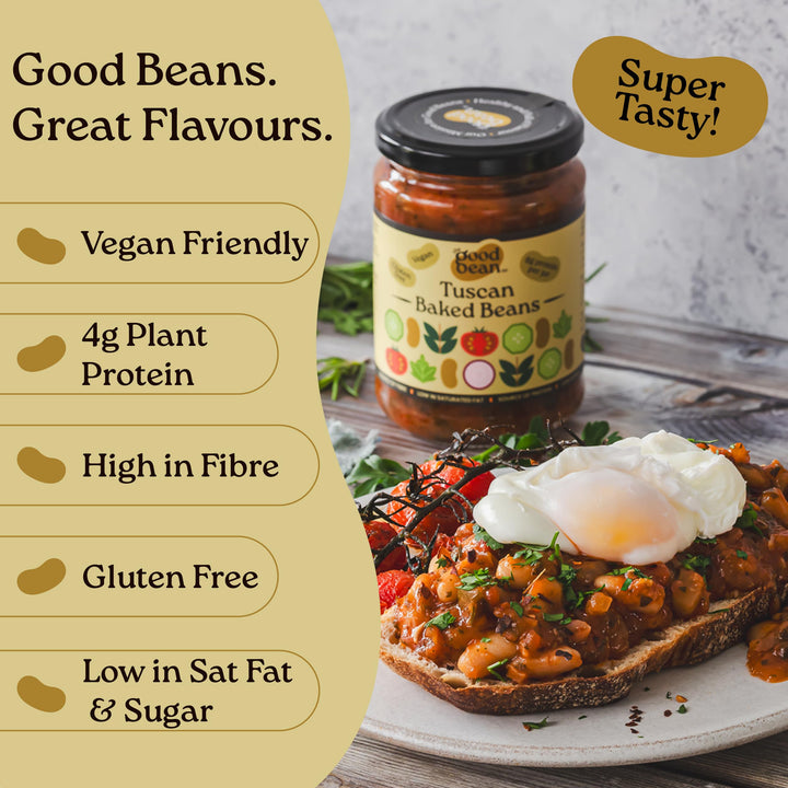 The Good Bean Co - Tuscan Baked Beans Cannellini Beans in Tomato Sauce 350g