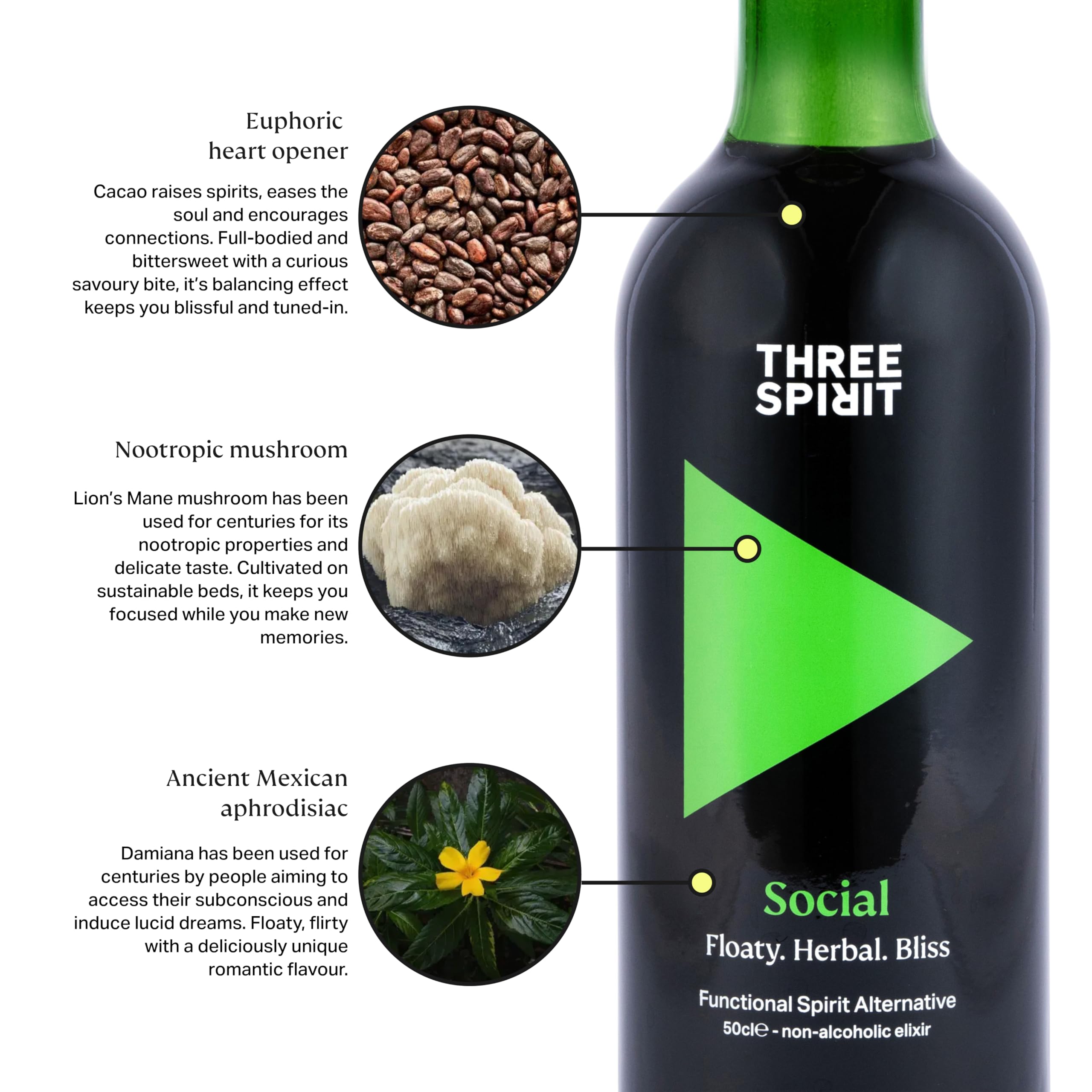 Three Spirit Non-Alcoholic Alternative Spirit - The Social | 50cl 2