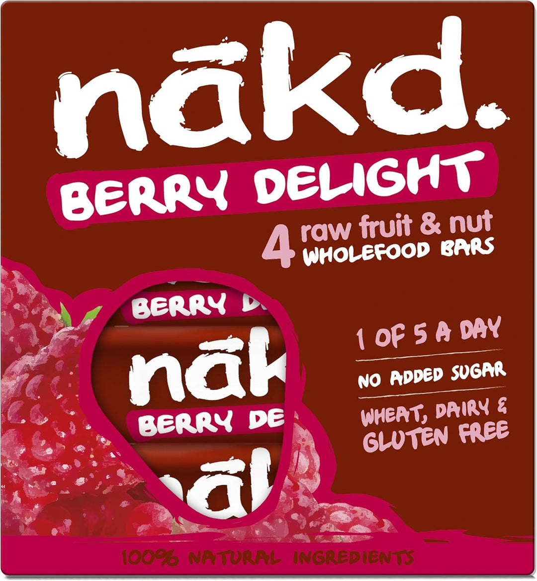 Nakd Berry Delight 35g Fruit & Nut Snack Bar - Case of 48 Raw, Vegan, Gluten-Free Bars
