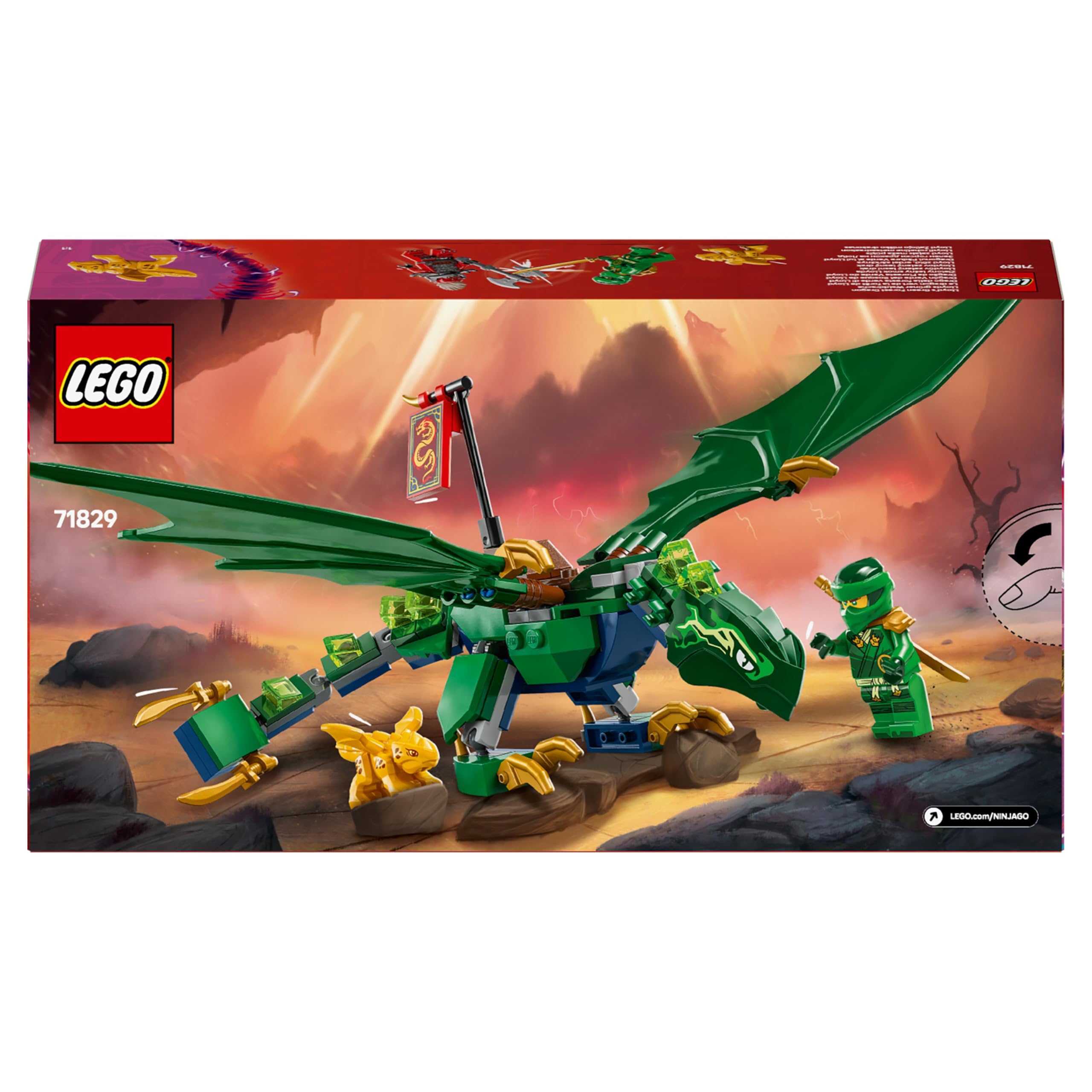 LEGO NINJAGO Lloyd’s Green Forest Dragon - Building Playset with 2 Minifigures for Ages 6+ 9