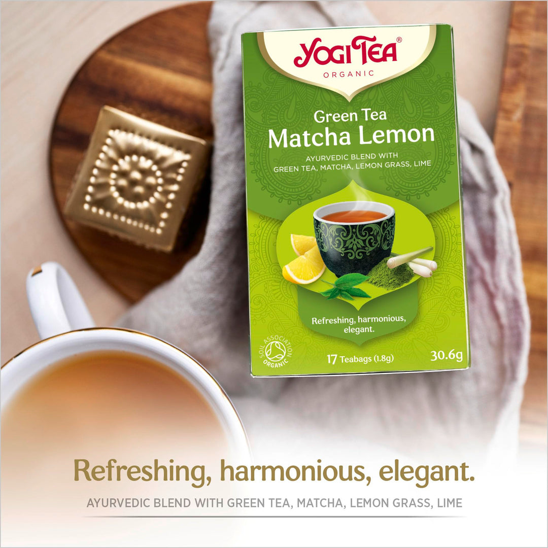 YOGI TEA - Matcha Lemon Organic Green Herbal Tea, 102 Tea Bags (6 x 17)