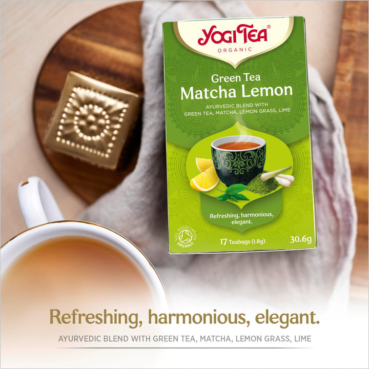 YOGI TEA - Matcha Lemon Organic Green Herbal Tea, 102 Tea Bags (6 x 17)