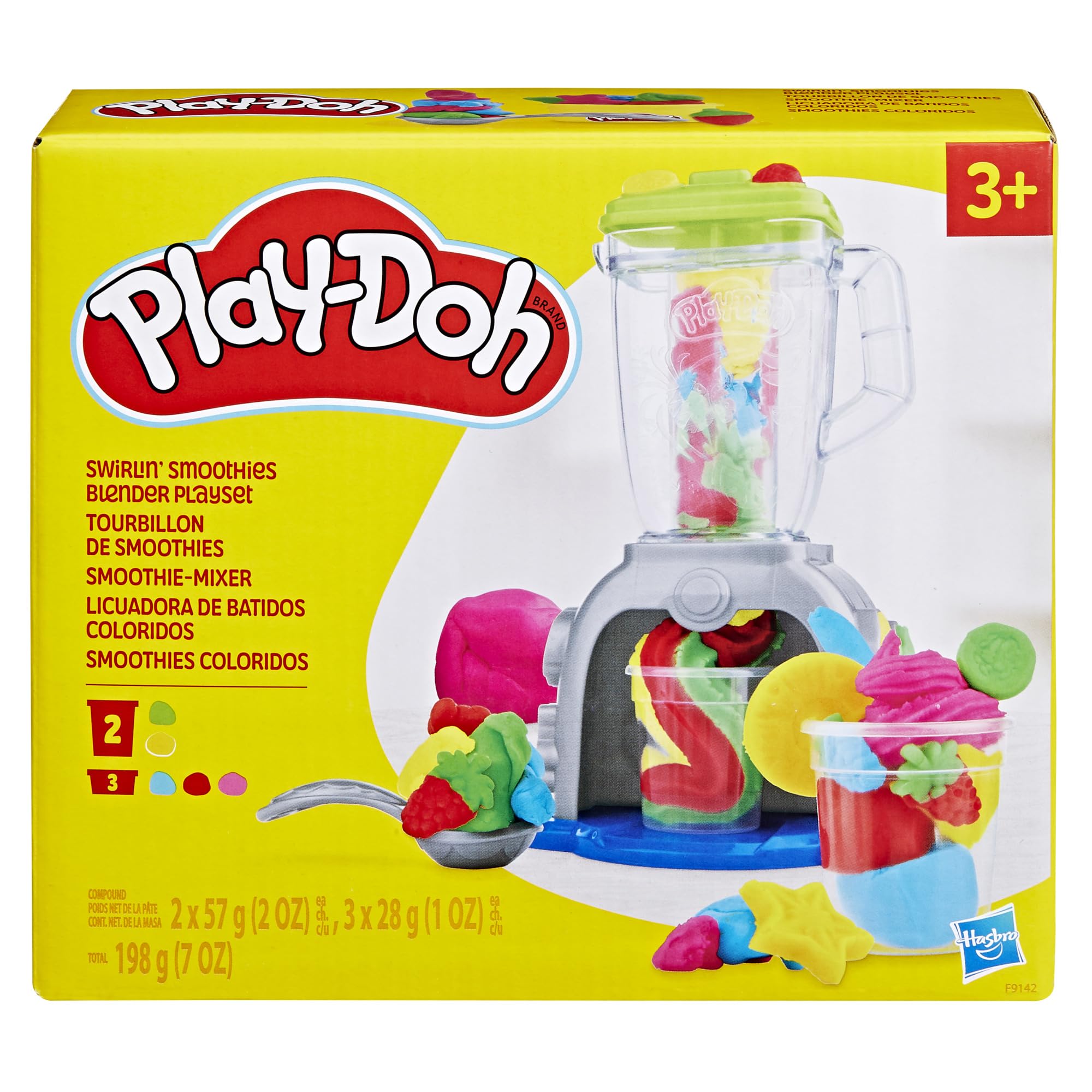 Play-Doh Swirlin' Smoothies Toy Blender Playset | Creative Play for Ages 3+ | Includes 5 Cans Compound 2