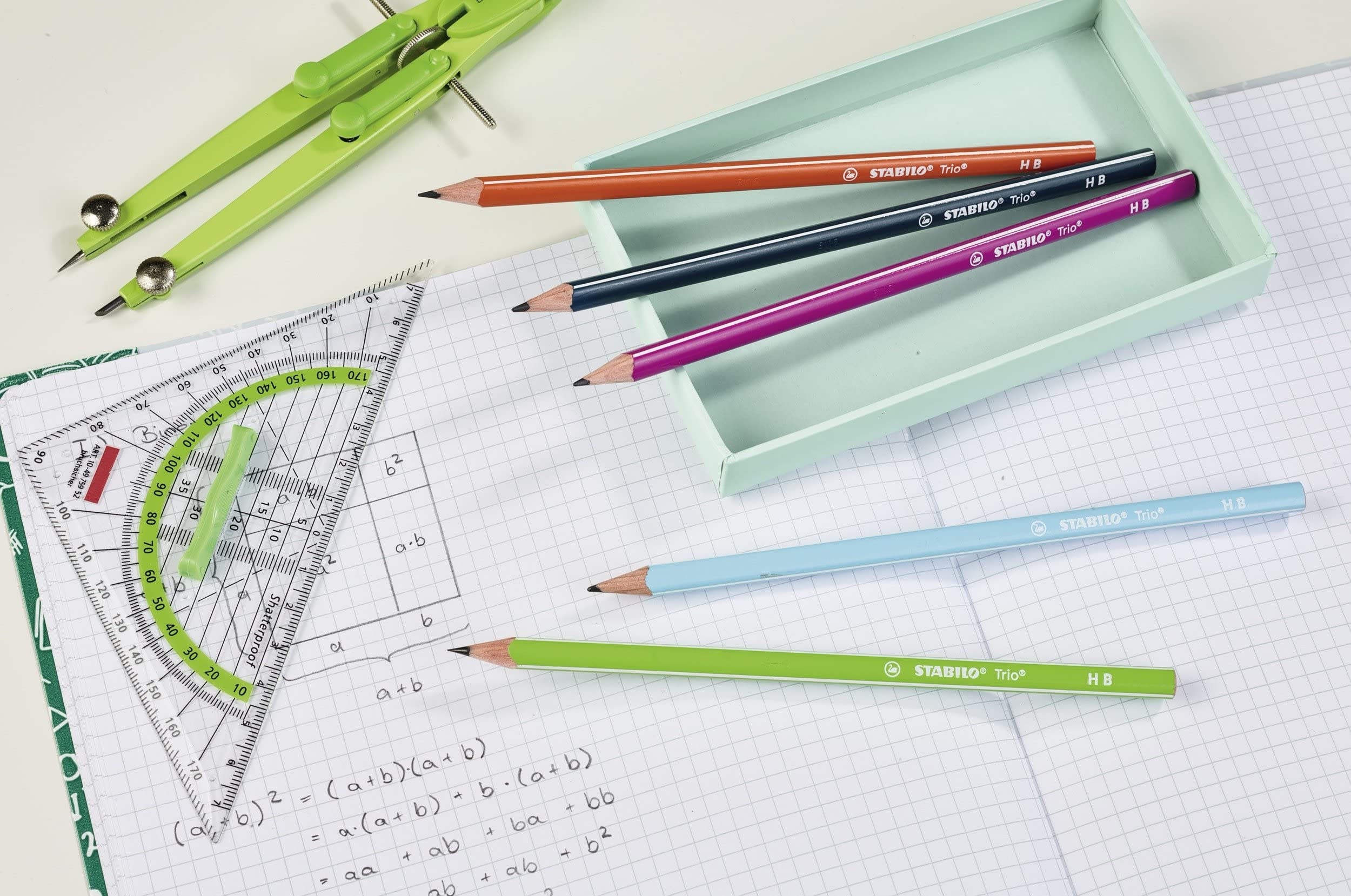 STABILO Swano Pastel Graphite Pencil with Eraser - HB Lead | Pack of 12 | Lilac 3