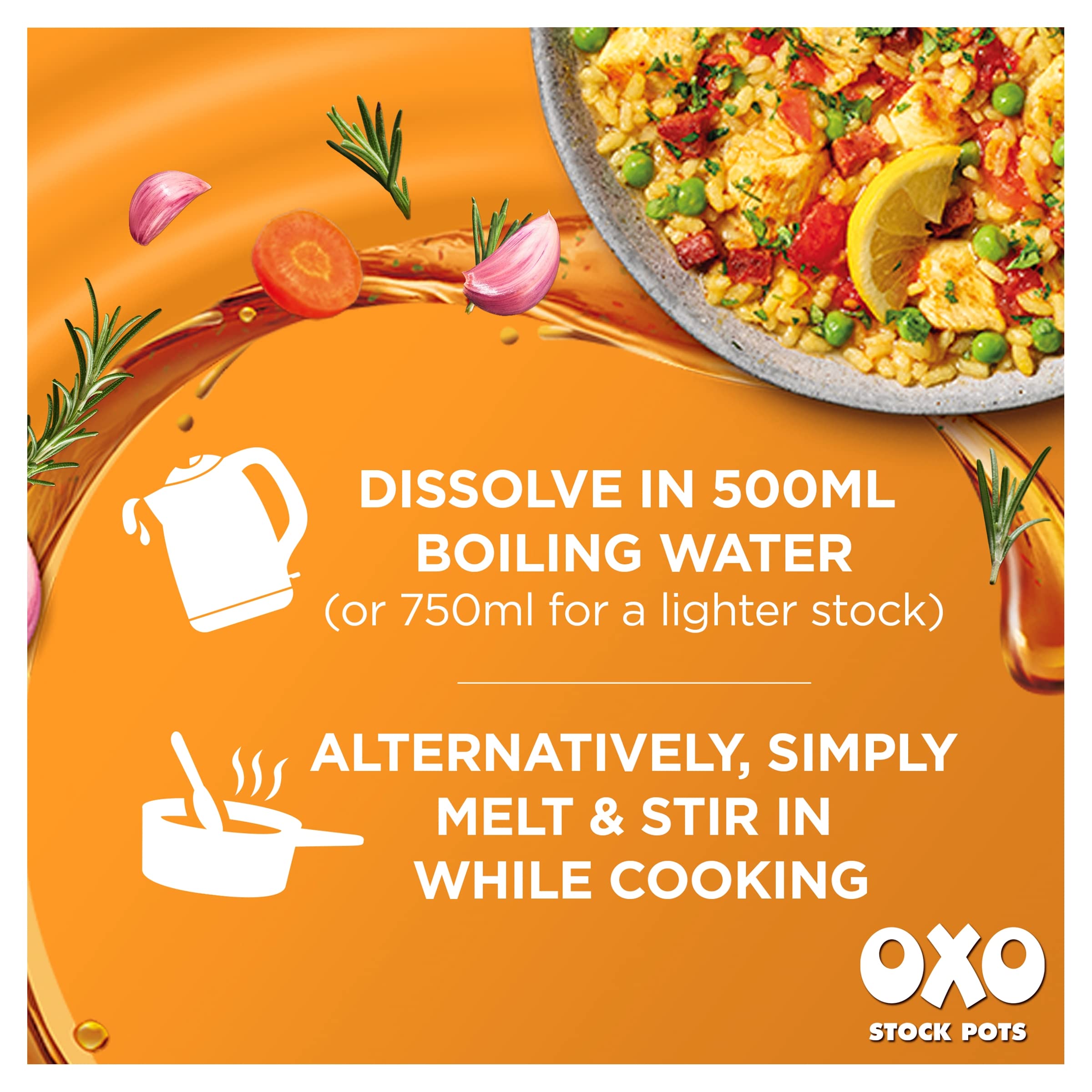 OXO Chicken Stock Pots with Garlic & Thyme - Succulent Flavour for Roasts & Casseroles | 80g 7
