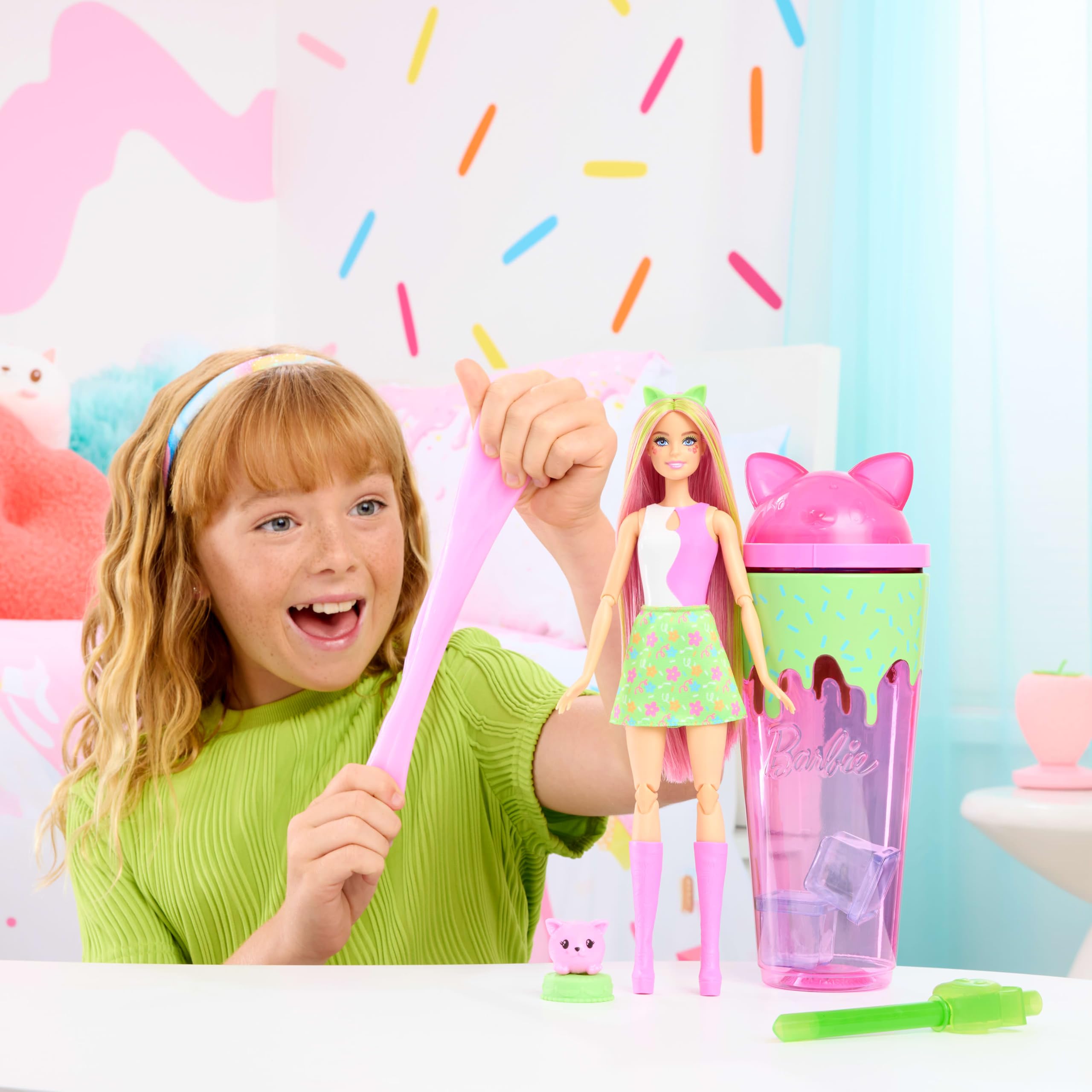 Barbie Pop Reveal Shakes Series Doll & Accessories Set - Pink, Scented, Color-Change Fun 6