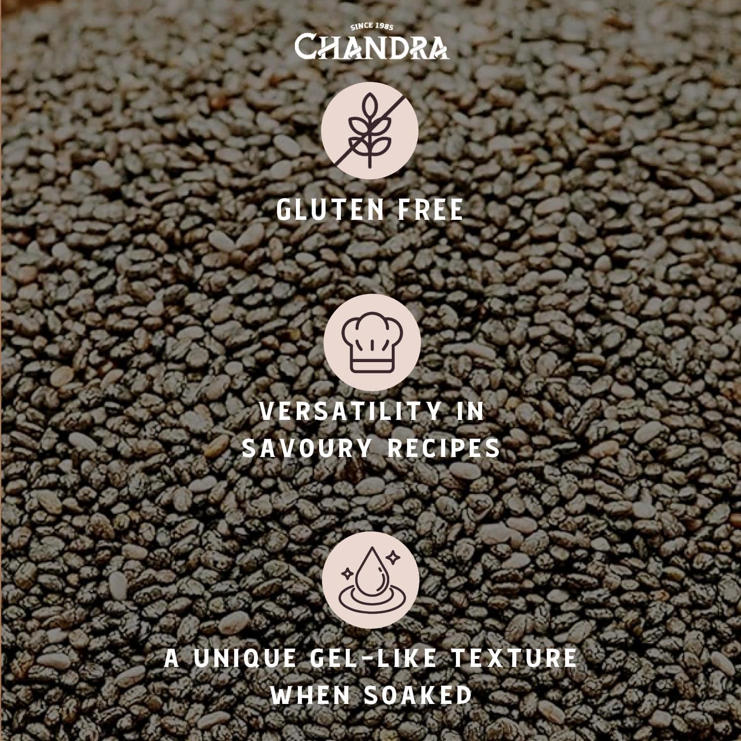 CHANDRA Whole Foods Raw Black Chia Seeds - 1KG Pack | High Fibre, Low-Carb | Resealable Bag 4