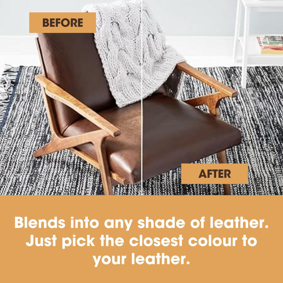 Furniture Clinic Leather Recolouring Balm - Tan Shade for Faded & Scratched Sofas, Car Seats, Shoes, Bags and Clothing