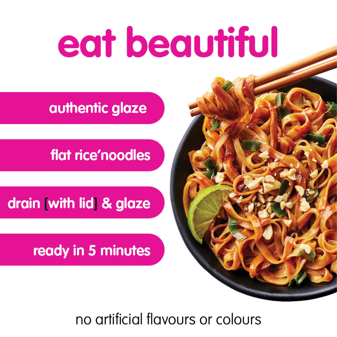 Itsu Pad Thai Stir Fry Style Noodles 83g | Instant Noodles Multipack Pots | Quick-to-Make Snack | Pack of 6