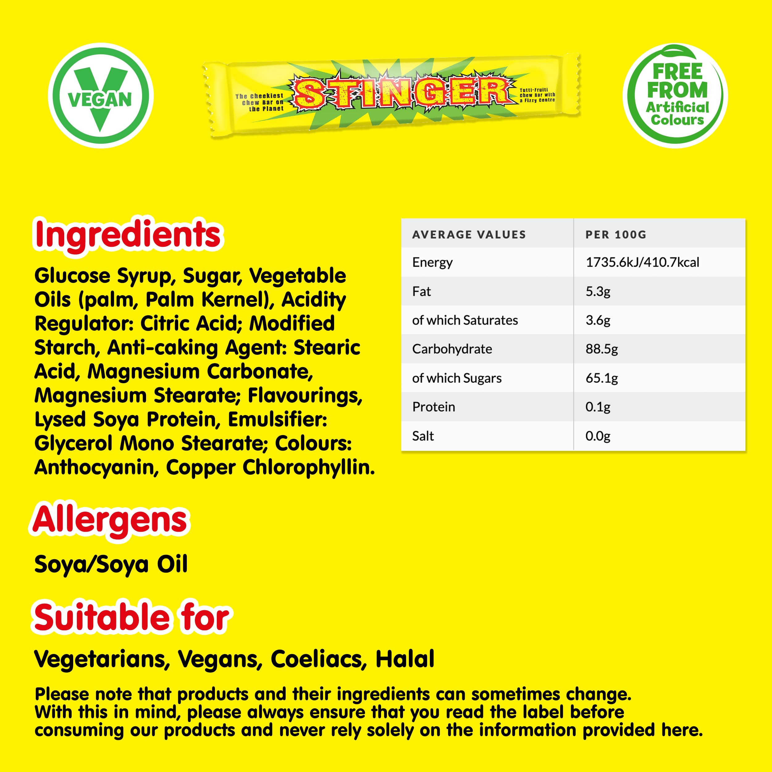 Swizzels Stinger Tutti Frutti Chew Bar Sweets – Vegane Kaubonbons mit Sprudelfüllung (60er-Packung) 4