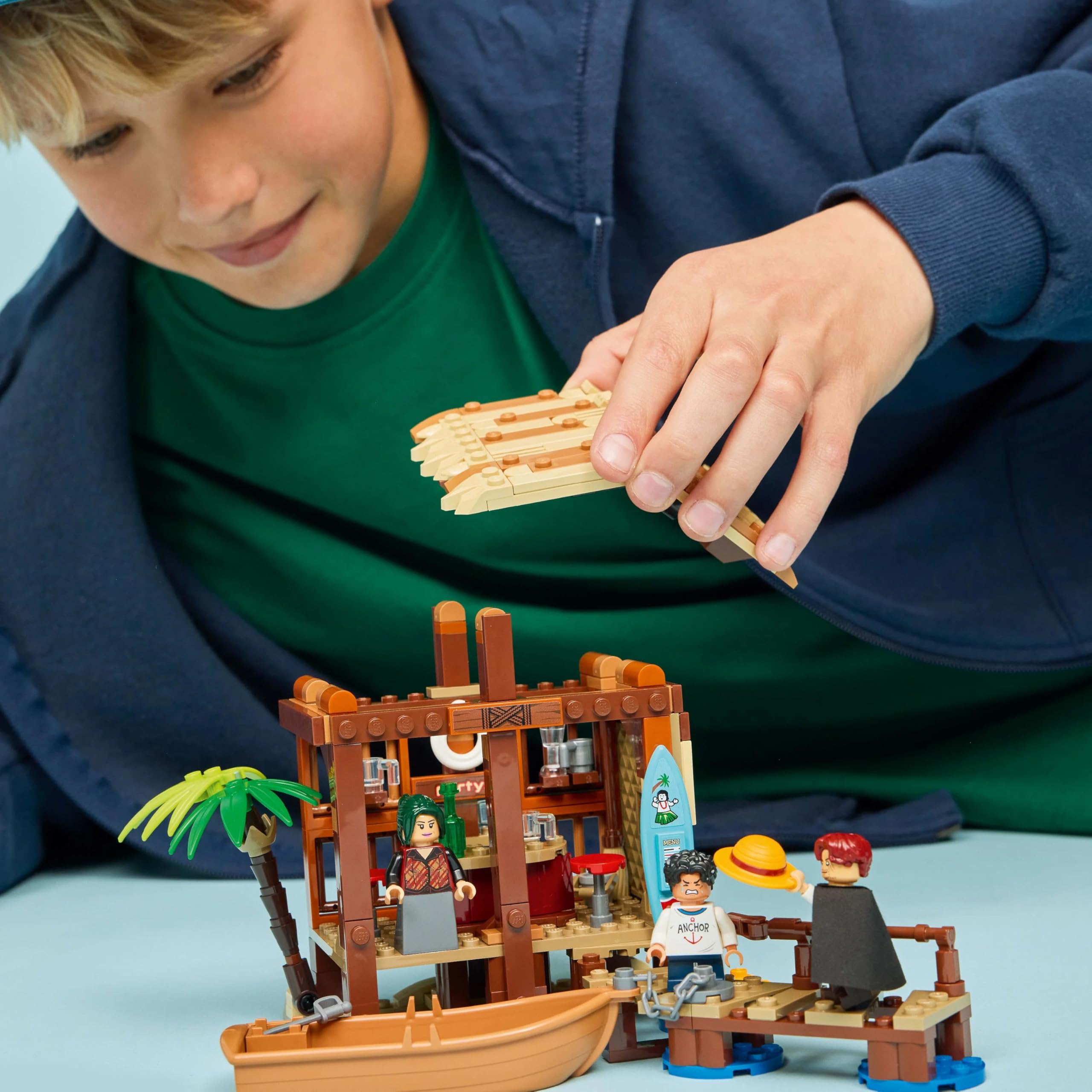LEGO ONE PIECE Windmill Village Hut Toy with Boat, Luffy, Shanks & Makino - Building Set for Ages 8+ 5