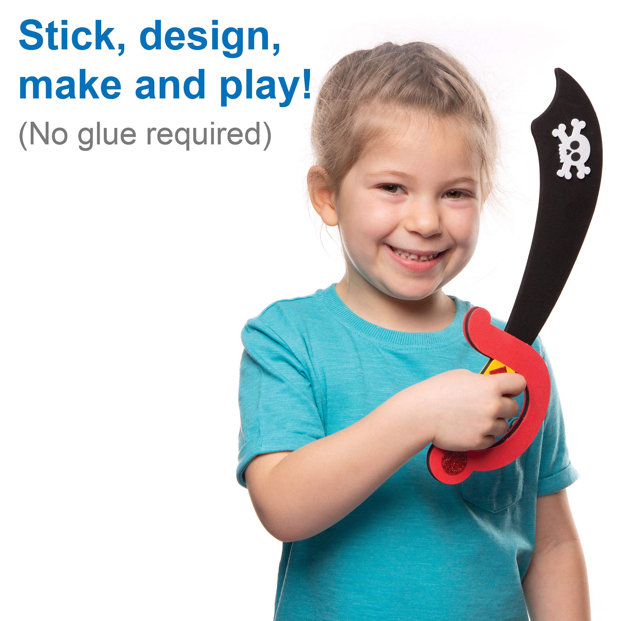 Baker Ross Pirate Sword Kits - Make Your Own Foam Swords | Pack of 4 | Ages 3+ 6