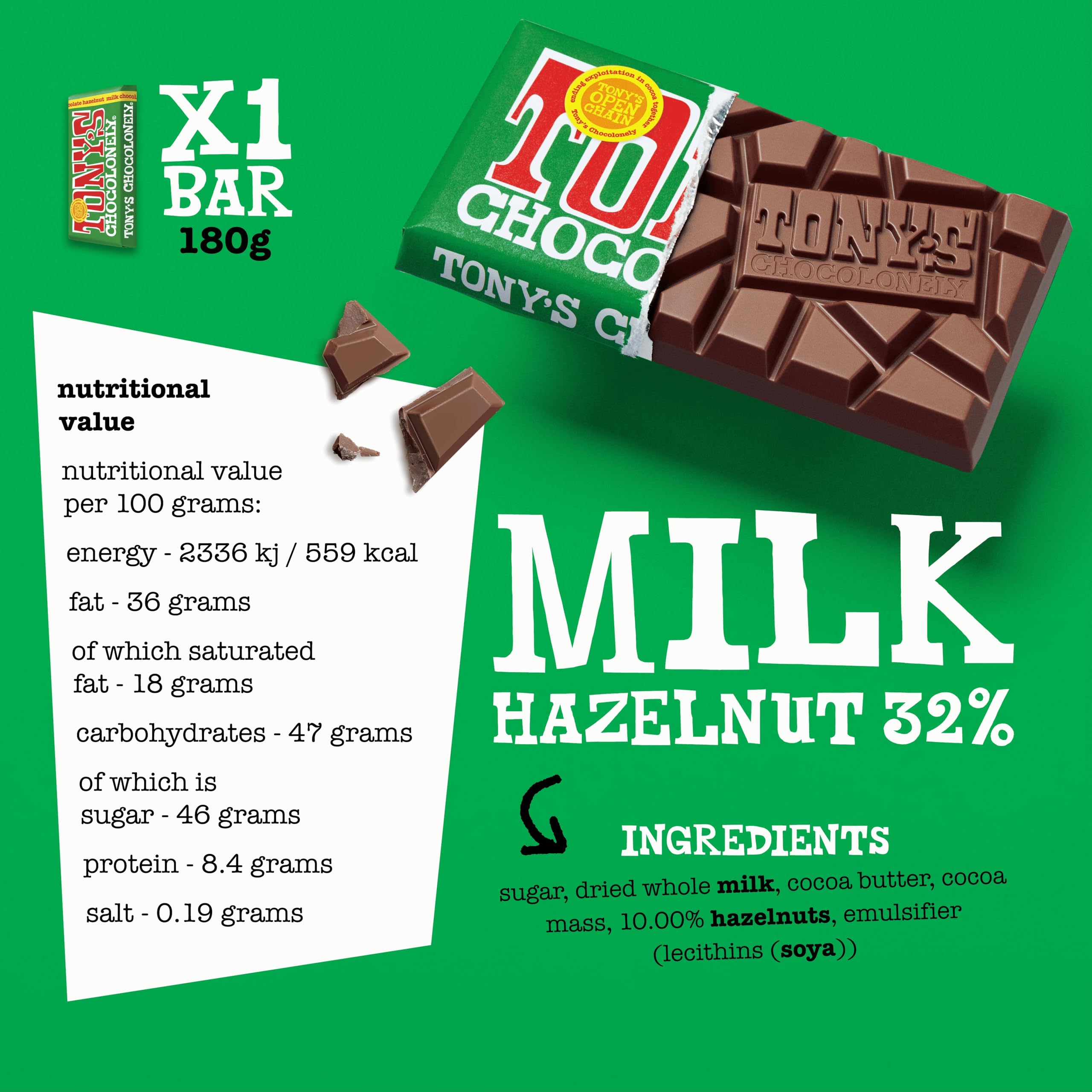 Tony's Chocolonely - Rainbowpack Classic Chocolate Variety Pack (6 x 180g) 11