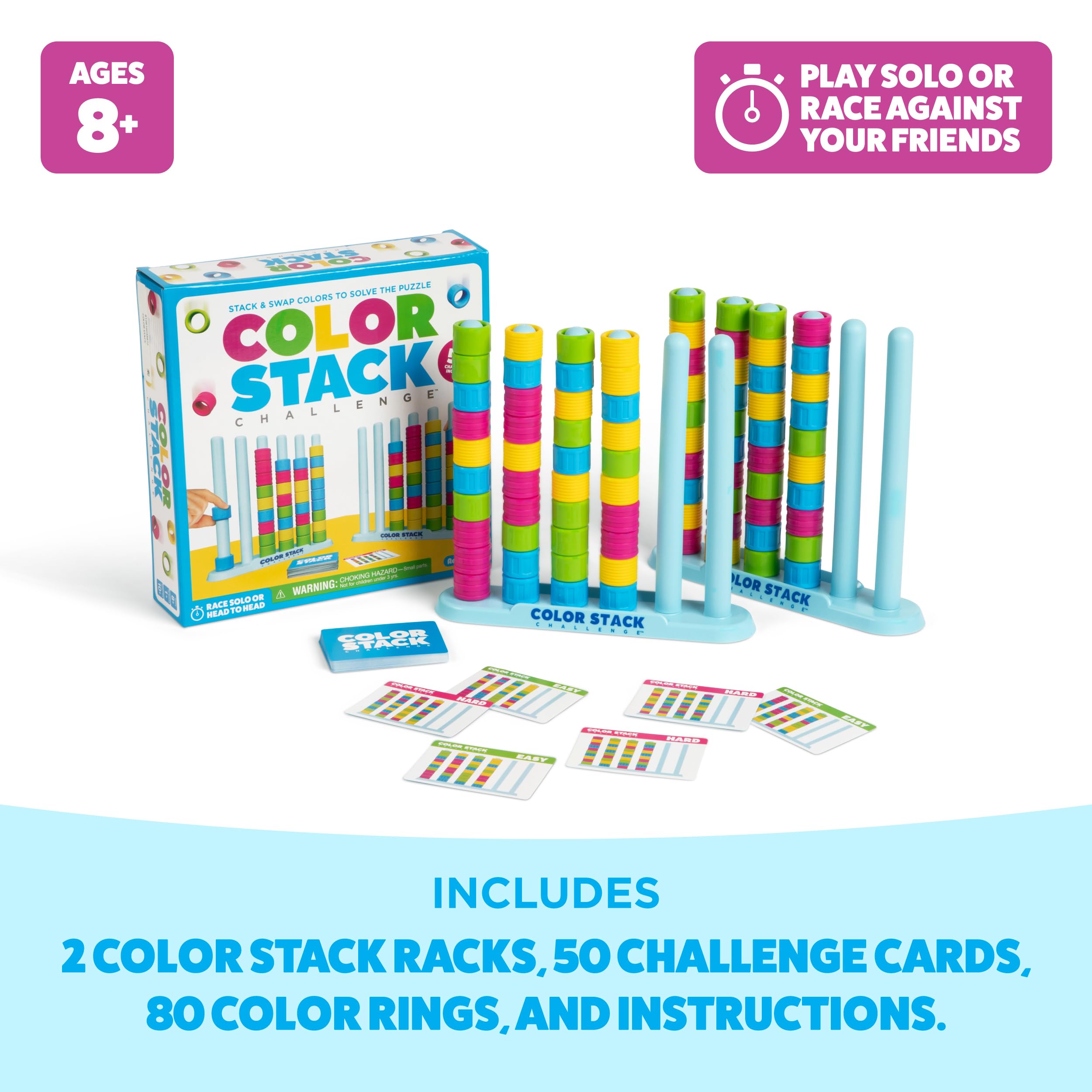 WHAT DO YOU MEME? Color Stack - Head-to-Head Color Sorting Puzzle Race Game | 50 Challenges | Ages 8+ 3