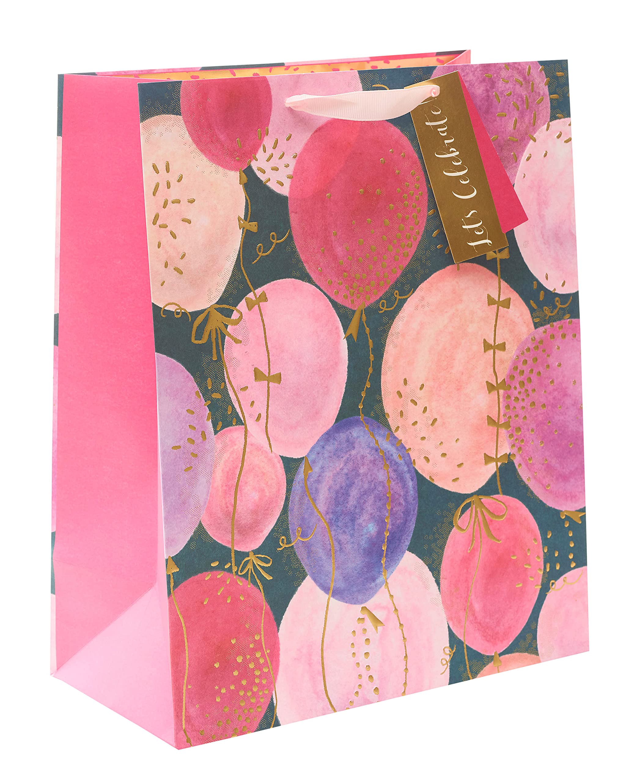 UK Greetings Large Gift Bag - Pink Balloons Design | FSC Certified Paper 1