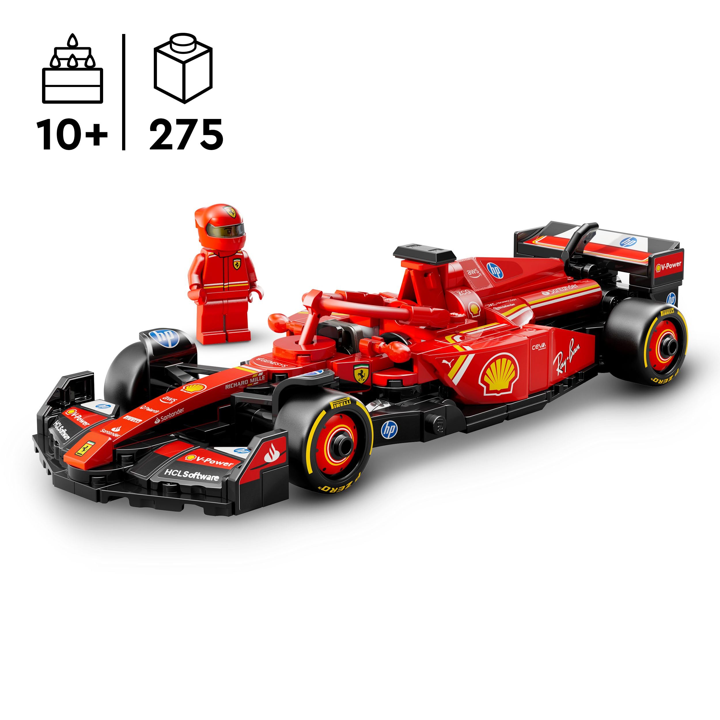 LEGO Speed Champions Ferrari SF-24 F1 Race Car Toy with Driver Minifigure - Building Set for Ages 10+ 8