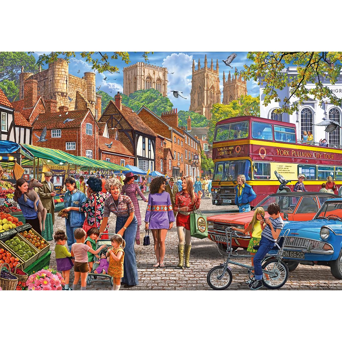 Gibsons York Market 250XL Piece Jigsaw Puzzle | Steve Crisp Art | Recycled Board