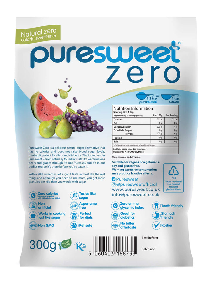 Puresweet Zero® 100% Natural Zero Calorie Sweetener 300g - No Bitter Aftertaste