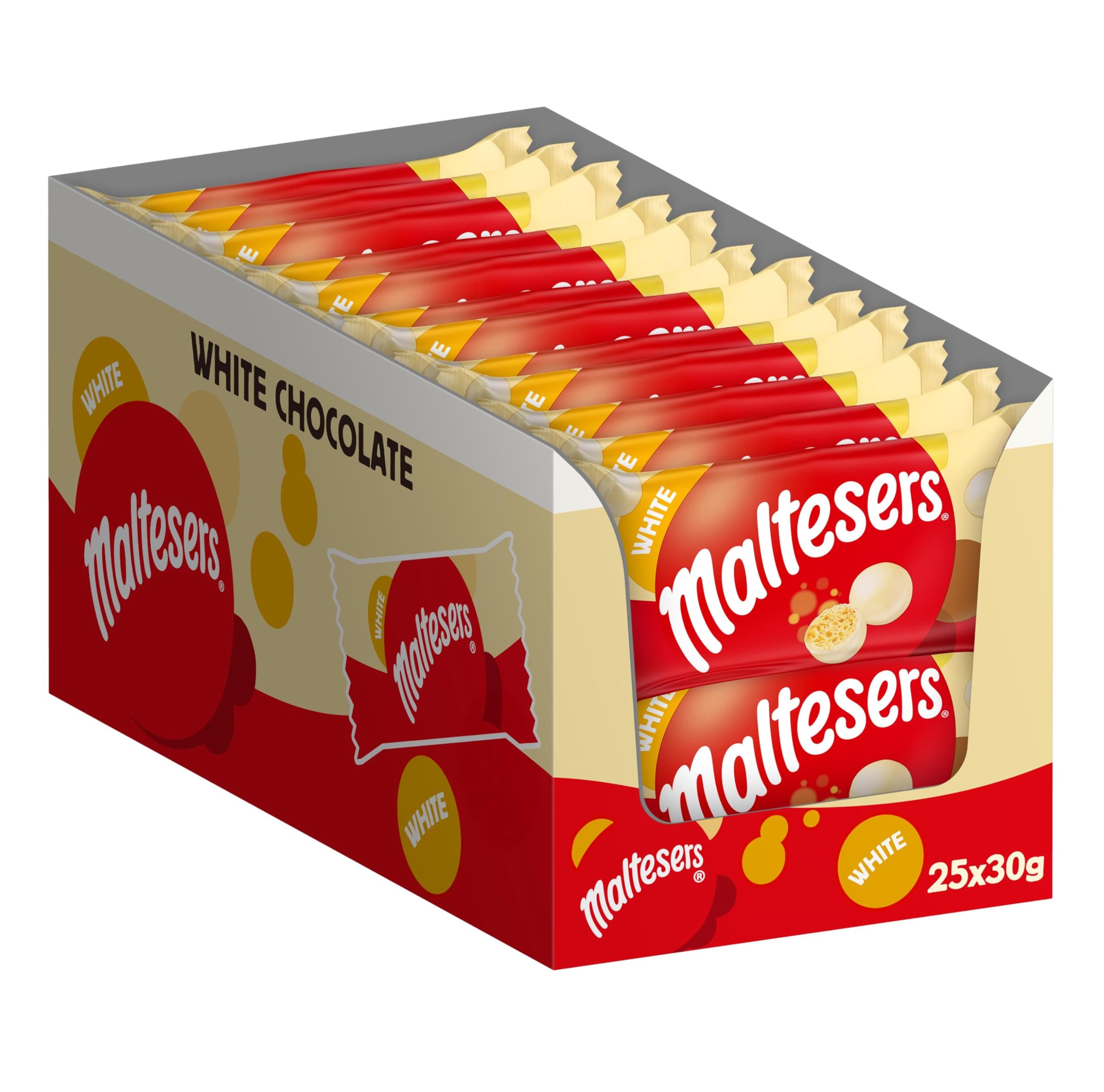 Maltesers White Chocolate & Honeycomb Treats, 25x30g Bags 1