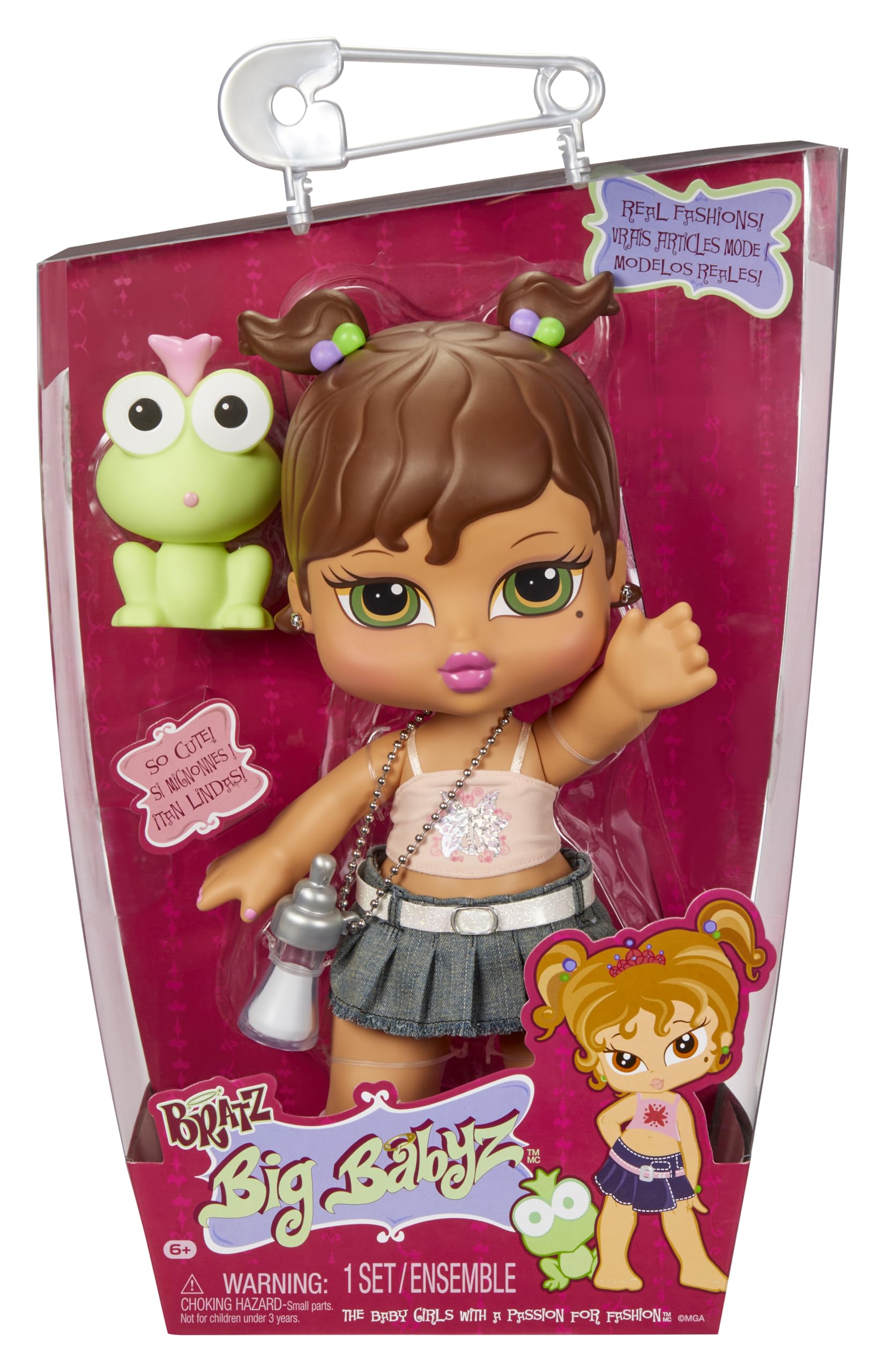 Bratz Big Babyz Yasmin - 34cm Collectible Doll with Pet & Bottle, Pink Fashion Outfit 1