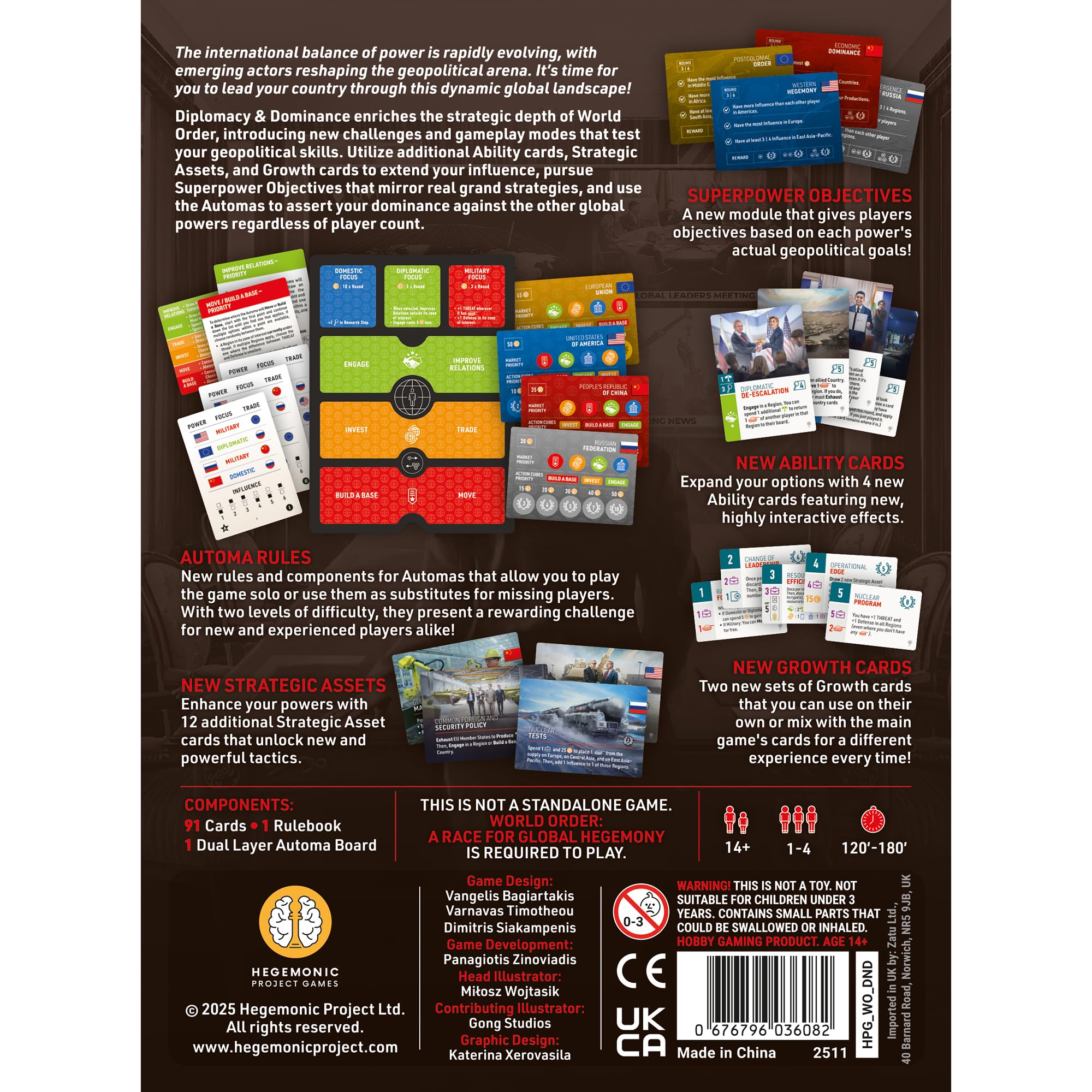 Hegemonic World Order: Diplomacy & Dominance Expansion - Strategy Board Game | 1-4 Players | Ages 14+ 2