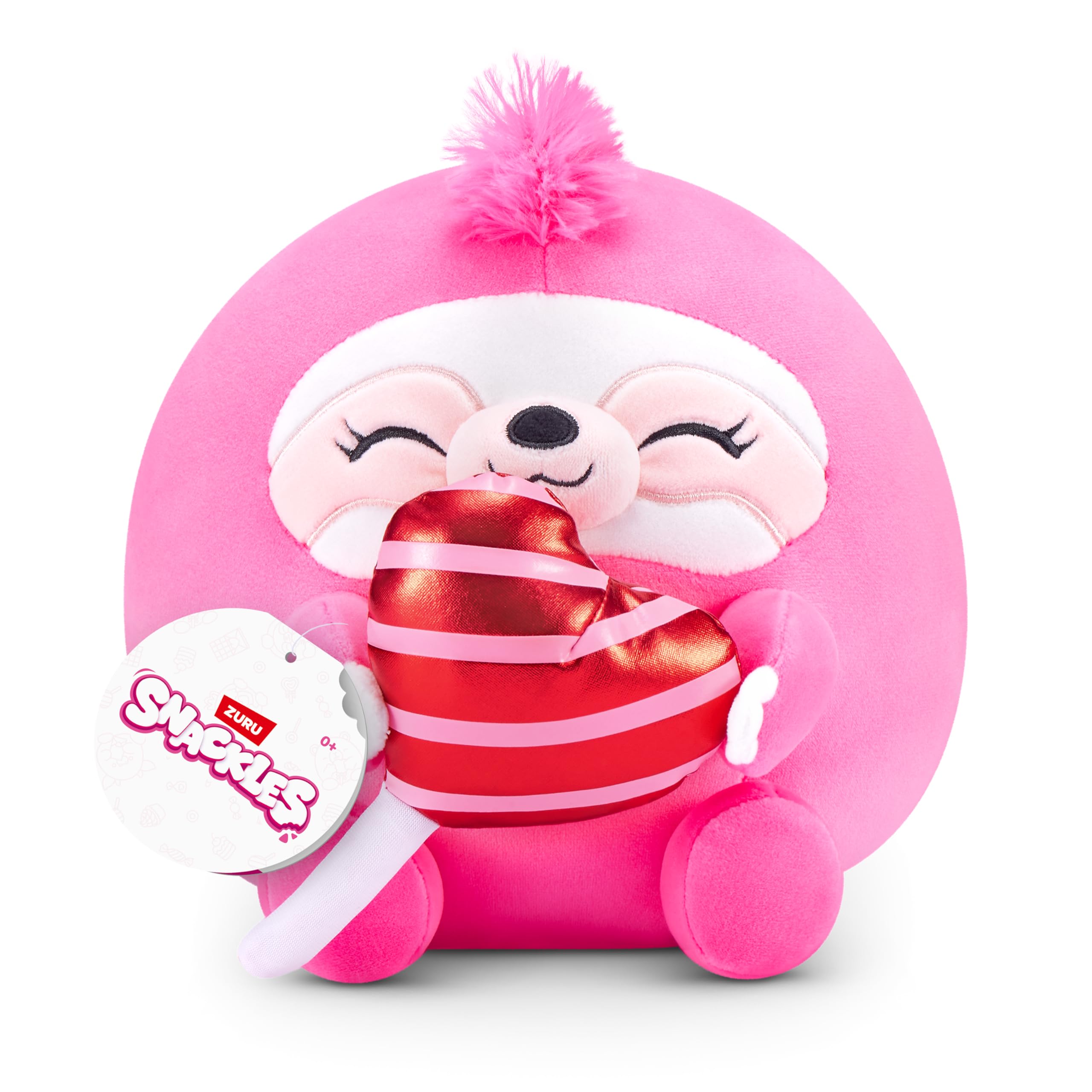 Snackles Valentines Sloth - 20 cm ZURU Cuddly Squishy Plush with Licensed Snack 1