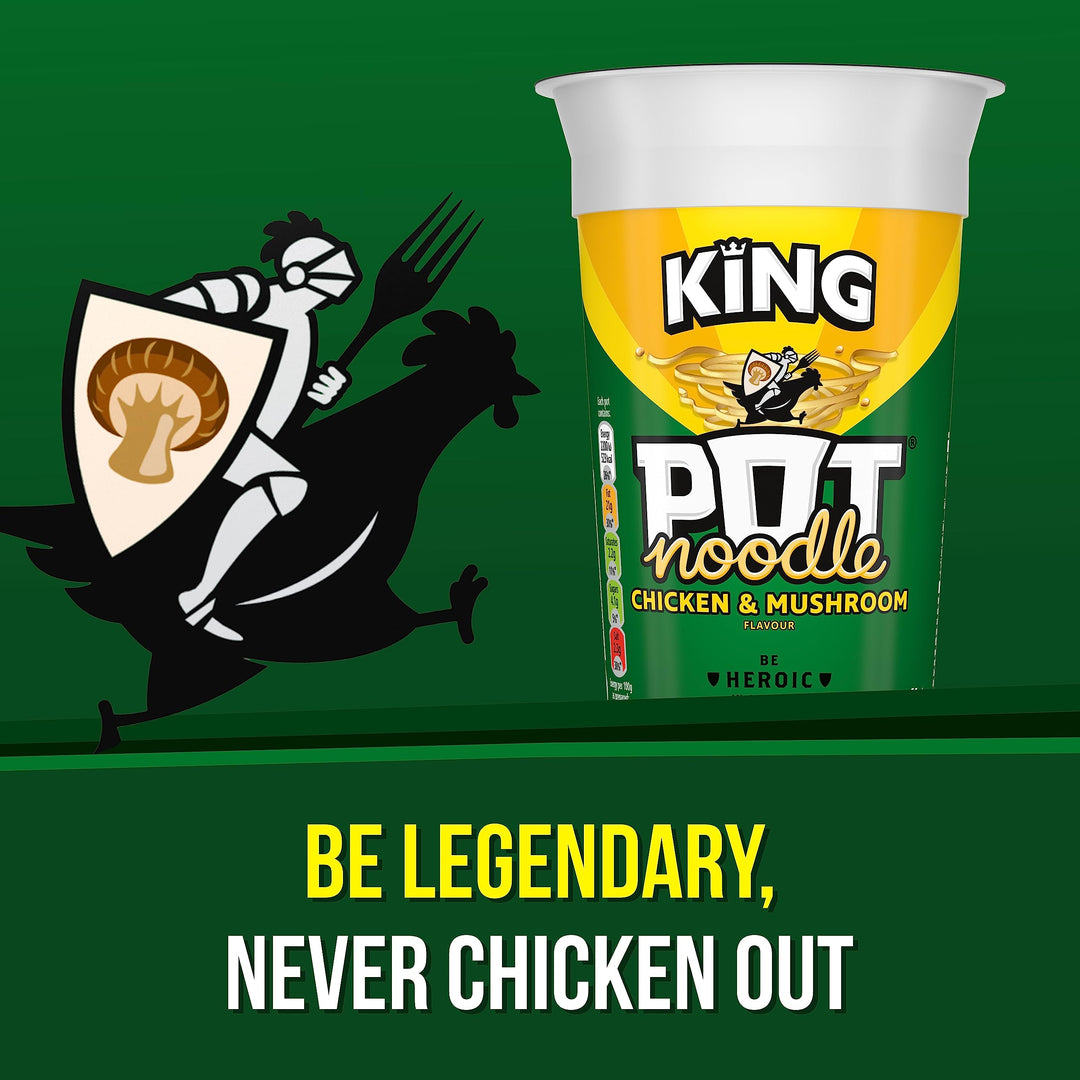 Pot Noodle King Chicken & Mushroom Instant Noodle Snack 114g
