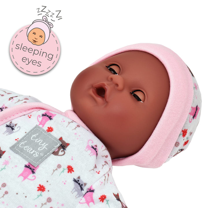 Tiny Tears Teeny Baby Doll - 30cm Soft Body with Sleeping Eyes, Pink