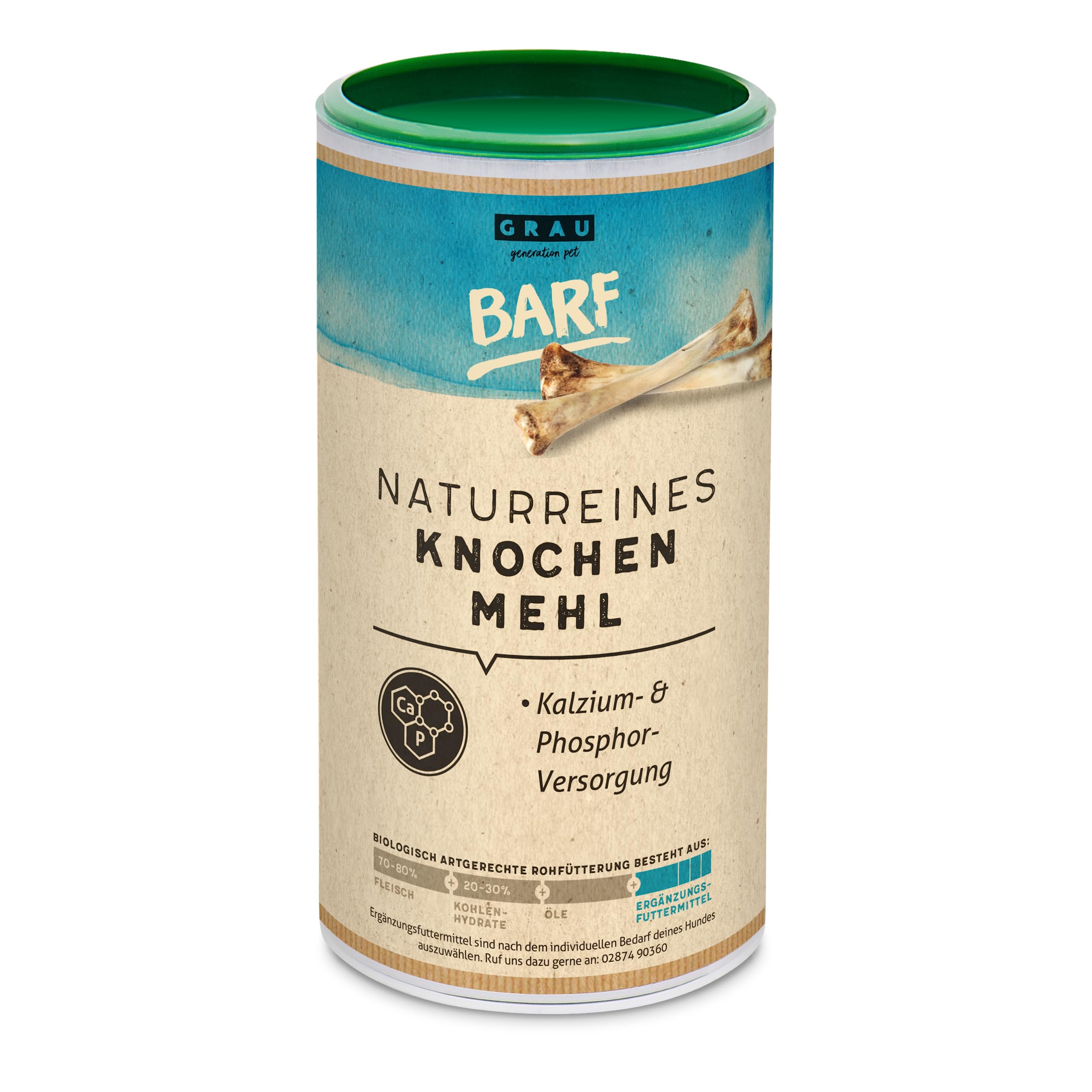 Grau 100% Natural Beef Bone Meal Powder for Dogs | High Calcium & Phosphorus | 800g