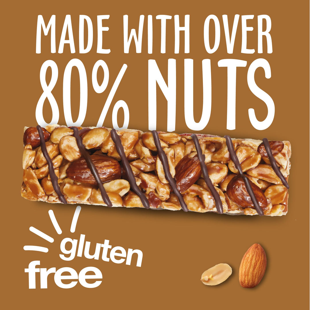 KIND Hazelnut Butter Milk Chocolate Snack Bars, Gluten Free, High Fibre, No Artificial Ingredients, 12 x 40g