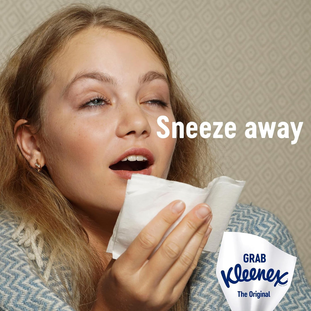 Kleenex Original Facial Tissues - Pack of 12 Boxes (768 Tissues) - Soft & Strong 3-Ply Tissues with Touch of Cotton