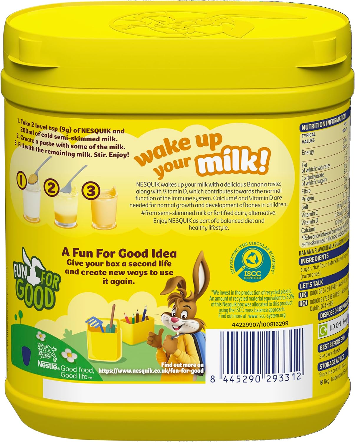 Nesquik Banana Milkshake Mix 500g - Gluten Free Powder with No Artificial Colours or Flavourings 6