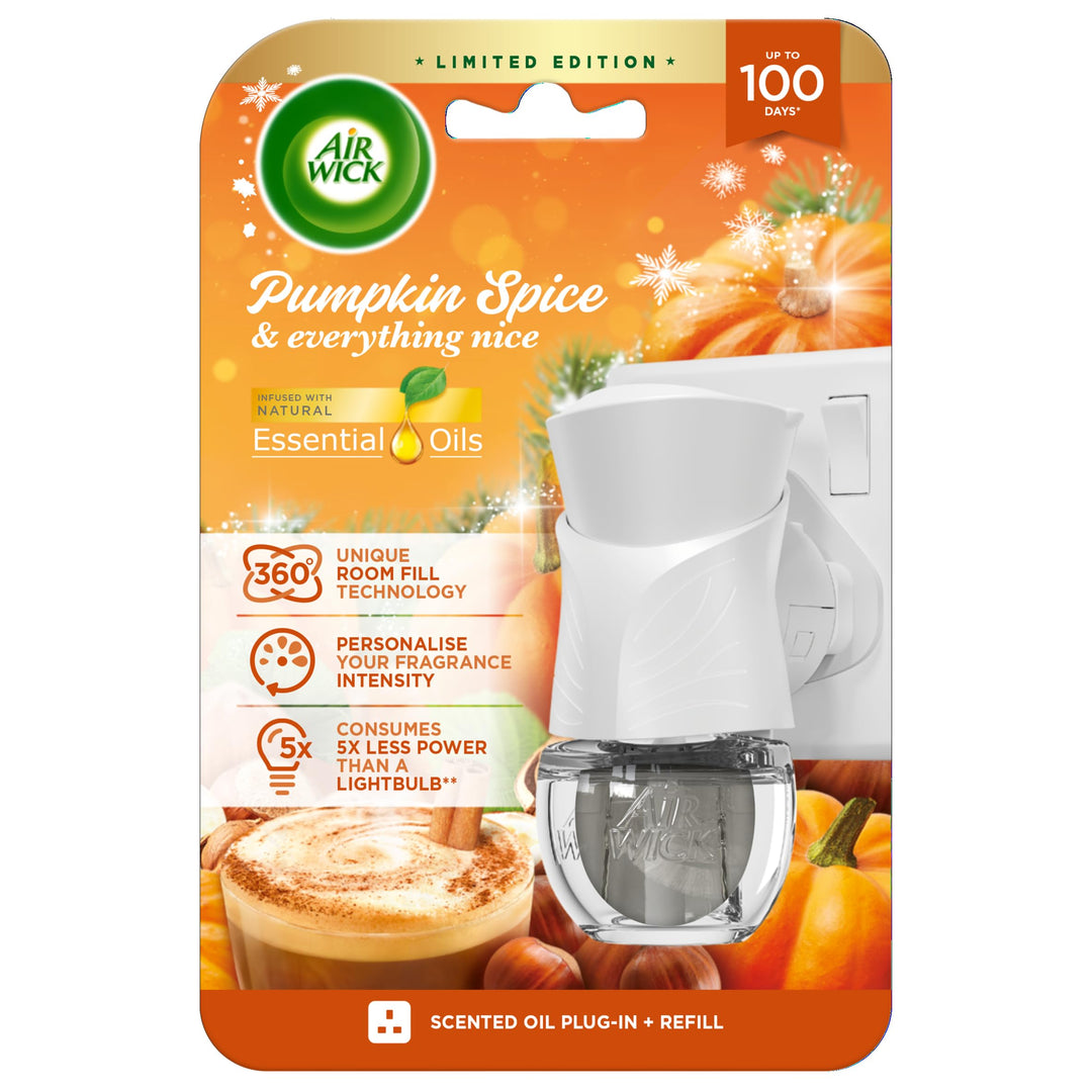 Air Wick - Pumpkin Spice & Everything Nice Plug in Diffuser Kit with Refill