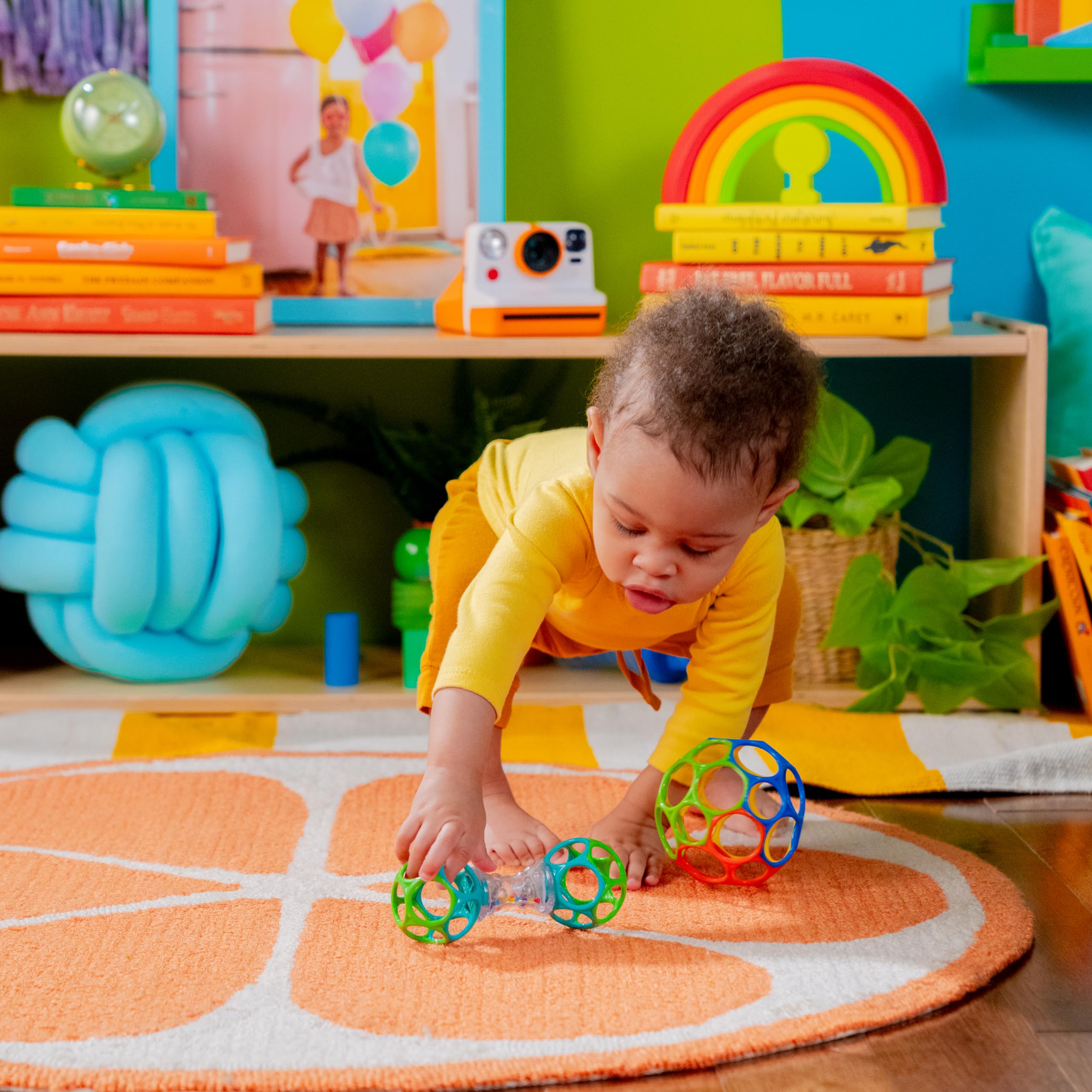 Bright Starts Easy-Grasp Oball Bundle Gift Set - Grasp The Day, Shaker & Classic Ball 7