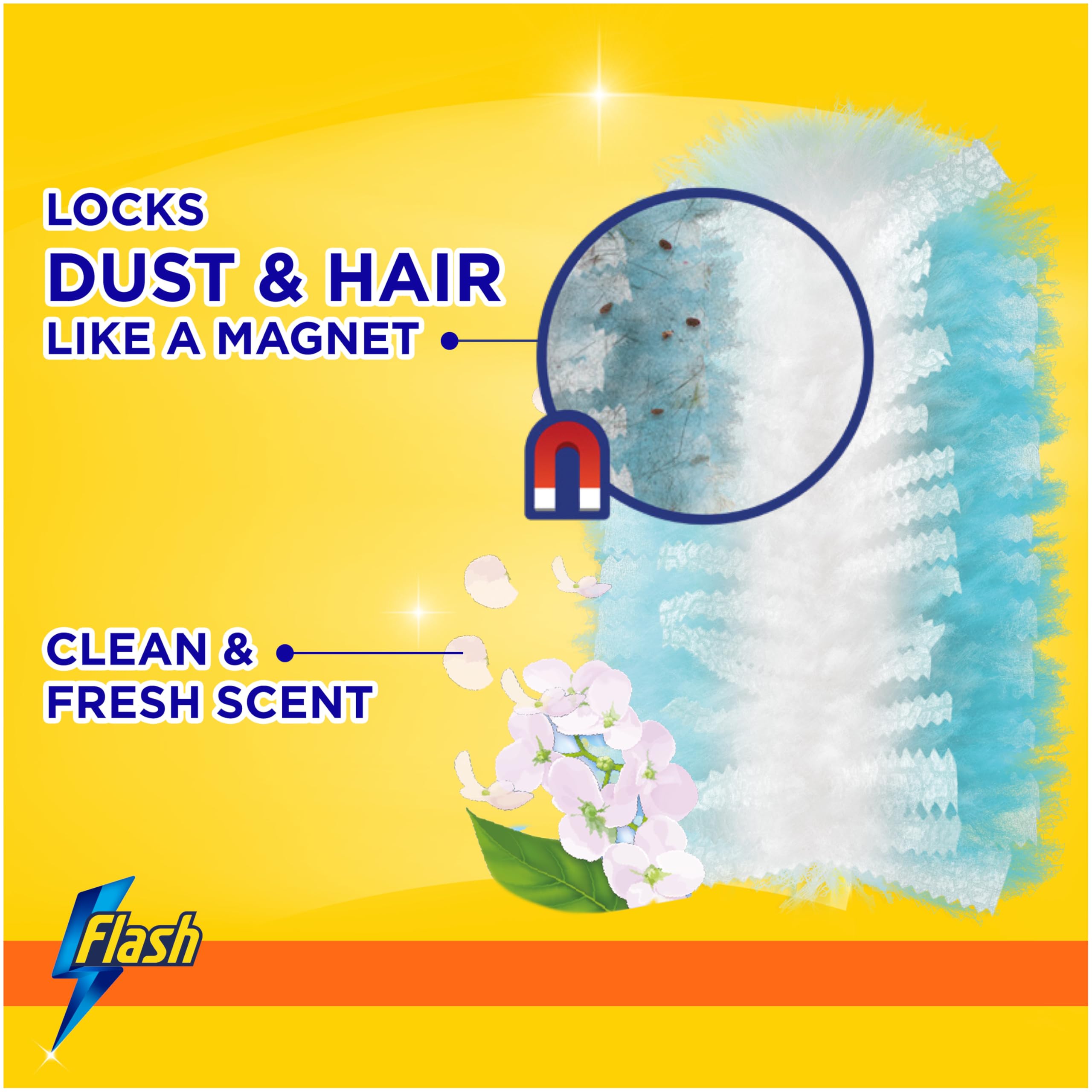 FLASH Dust Magnet Duster Refills - 54 Scented Refills for Trap & Lock Cleaning | Pet Hair Removal 4