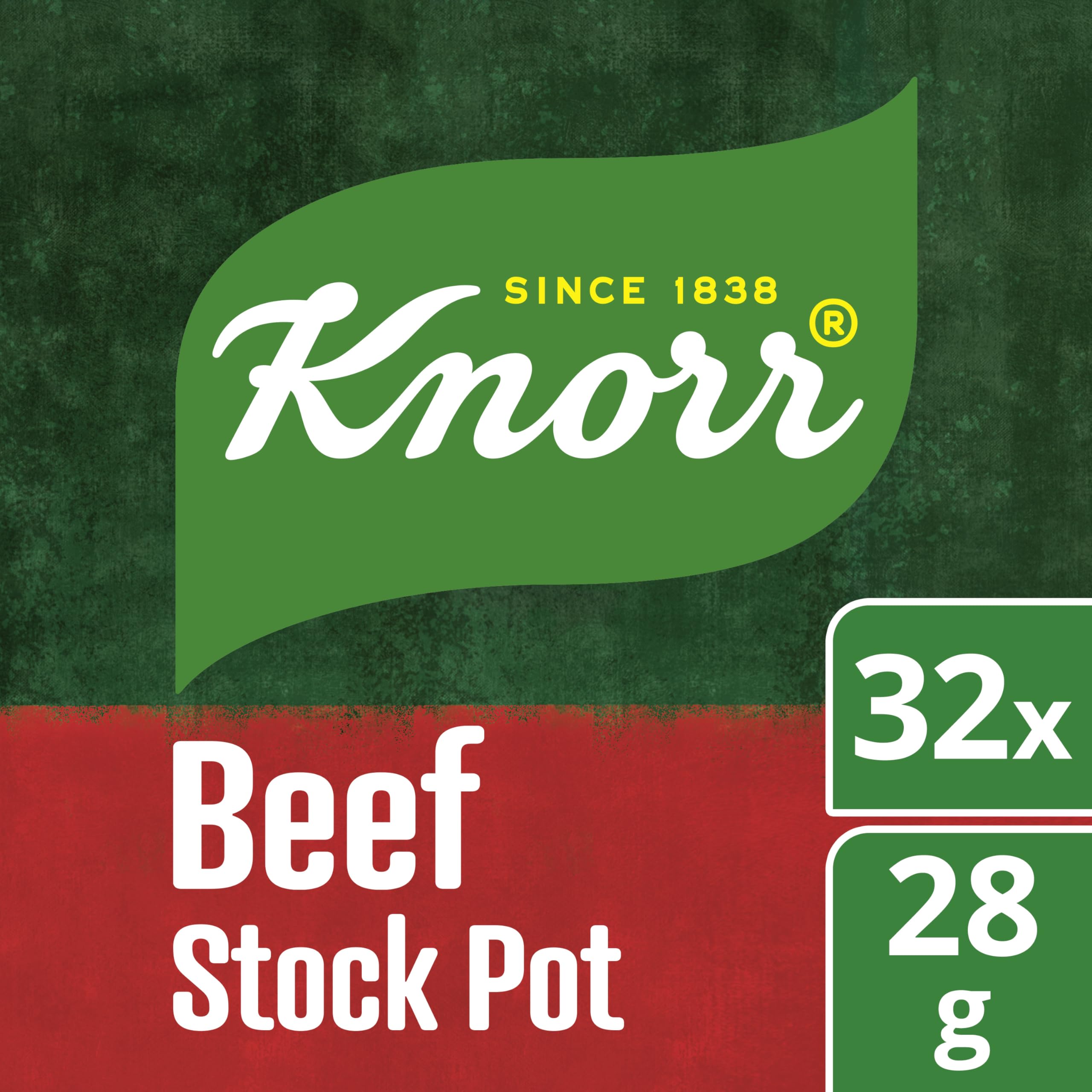 Knorr Beef Stock Pots - Rich Beef Flavour, Gluten-Free | 32 x 28g Pots