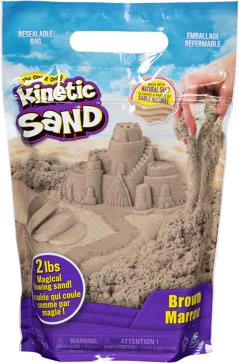 Kinetic Sand Naturbraun 907 g – Sensorischer Spielsand zum Drücken und Formen für Kinder 8