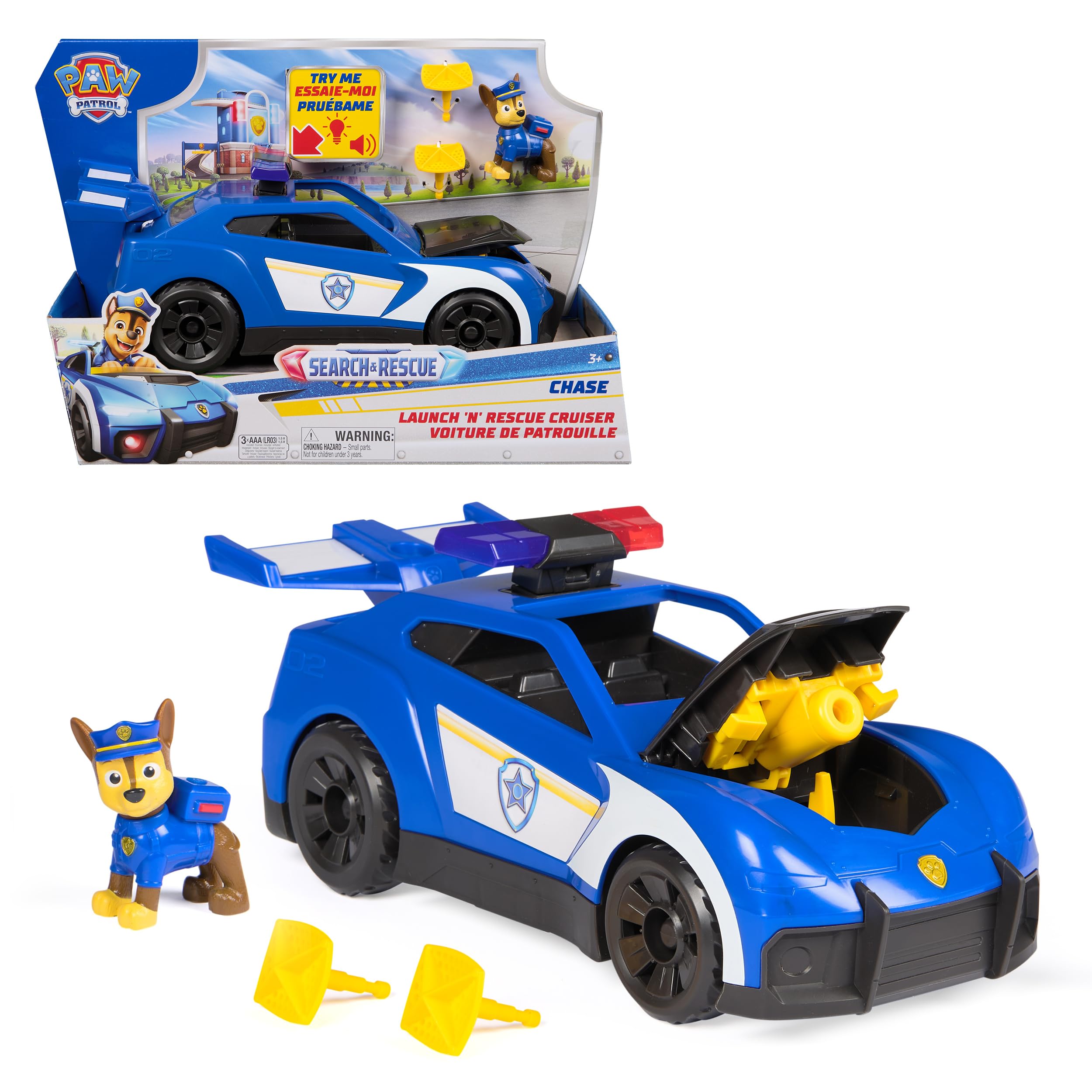 Paw Patrol Search & Rescue Chase Launch “N’ Rescue Cruiser with Figure | 27.9 cm | Ages 3-9 1