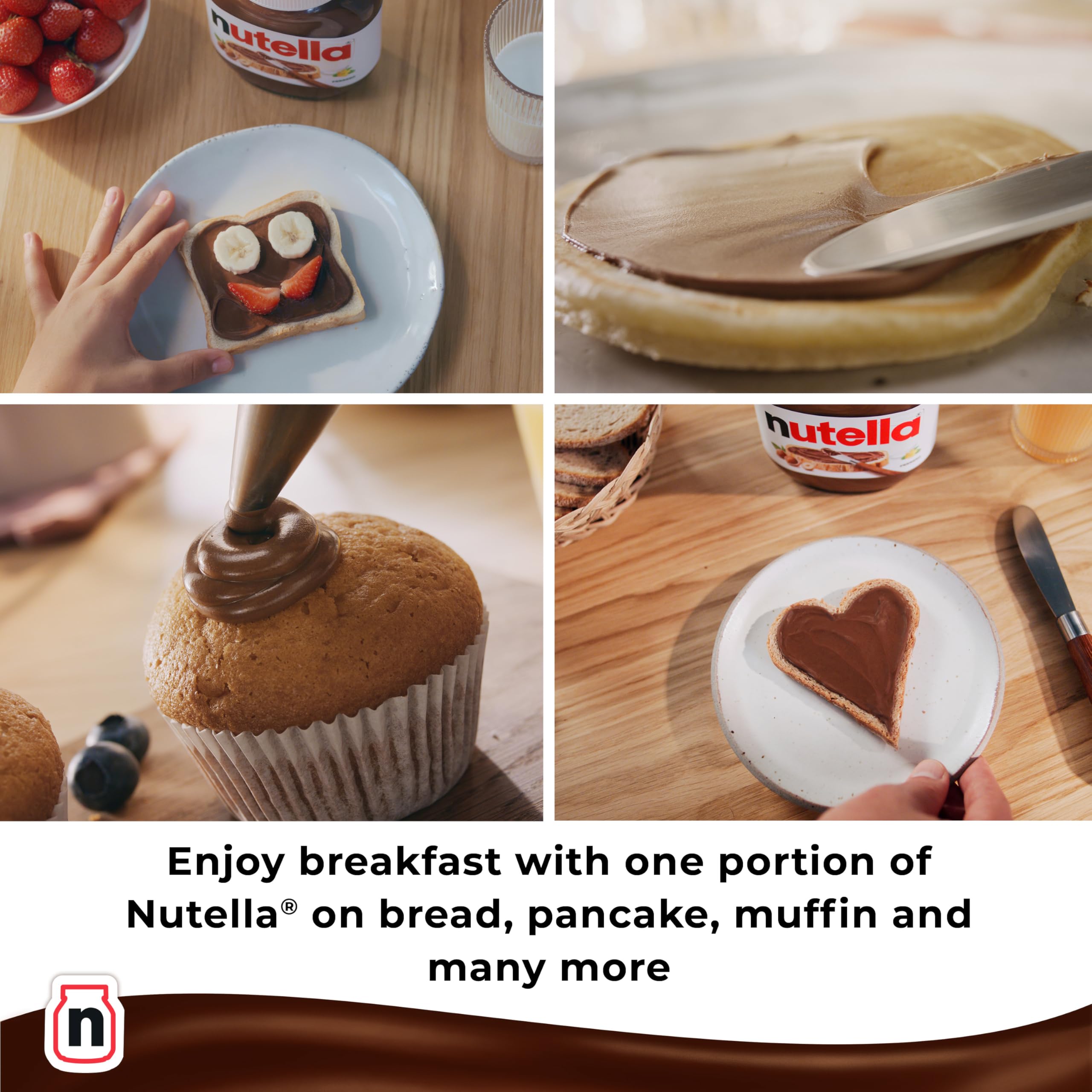 Nutella Hazelnut Chocolate Spread - 350g Jar | Suitable for Vegetarians 3