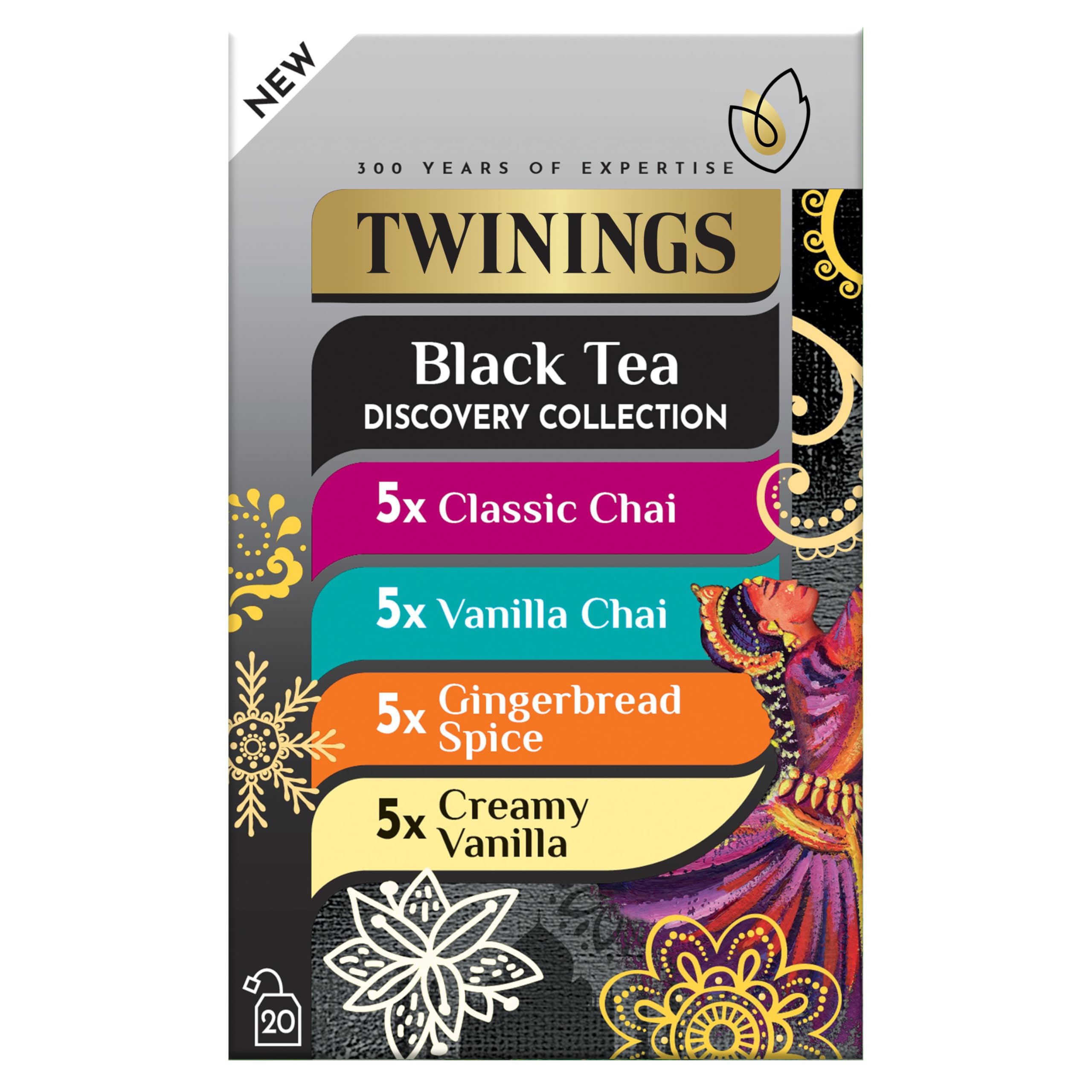 Twinings Black Tea Disc Collection HT - 4 Packs of 20 Teabags (2g Each)