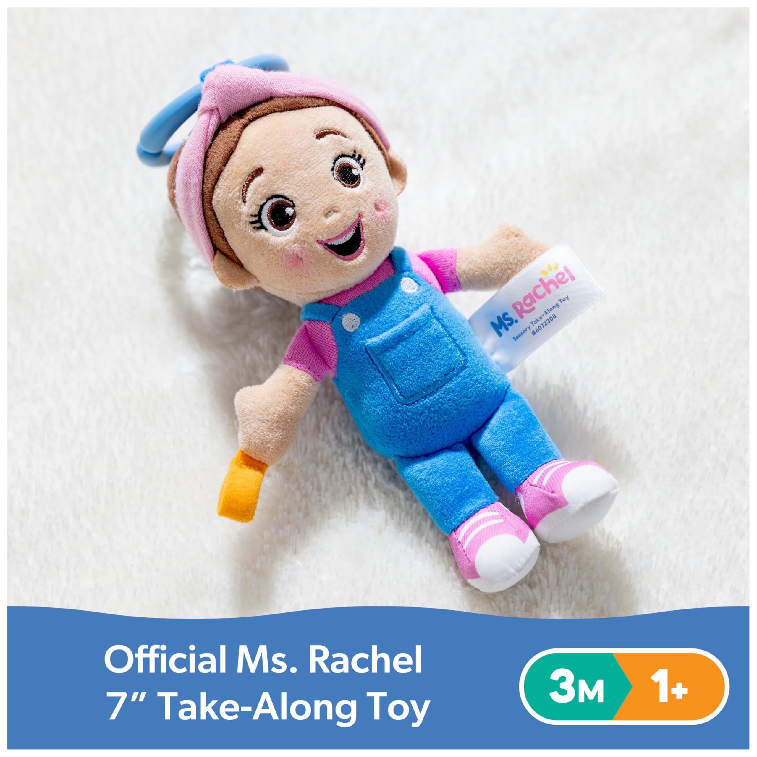 Ms. Rachel Sensory Take-Along Toy - Crinkly Teether with Rattle for 3+ Months 4