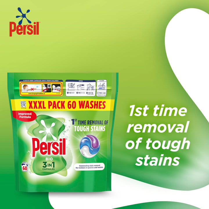 Persil - Bio 3 in 1 Washing Capsules, 60 Washes