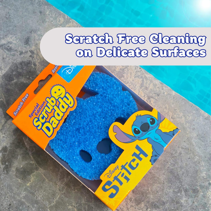 Scrub Daddy Disney Stitch FlexTexture Dish Sponge Twin Pack - Smiley Face Scourers for Kitchen & Bathroom