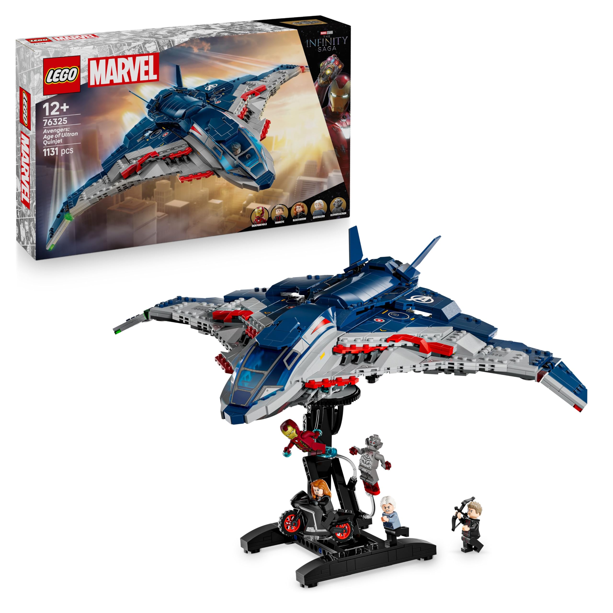 LEGO Marvel 76325 Avengers: Age of Ultron Quinjet Building Set | Ages 12+ | 5 Minifigures 1