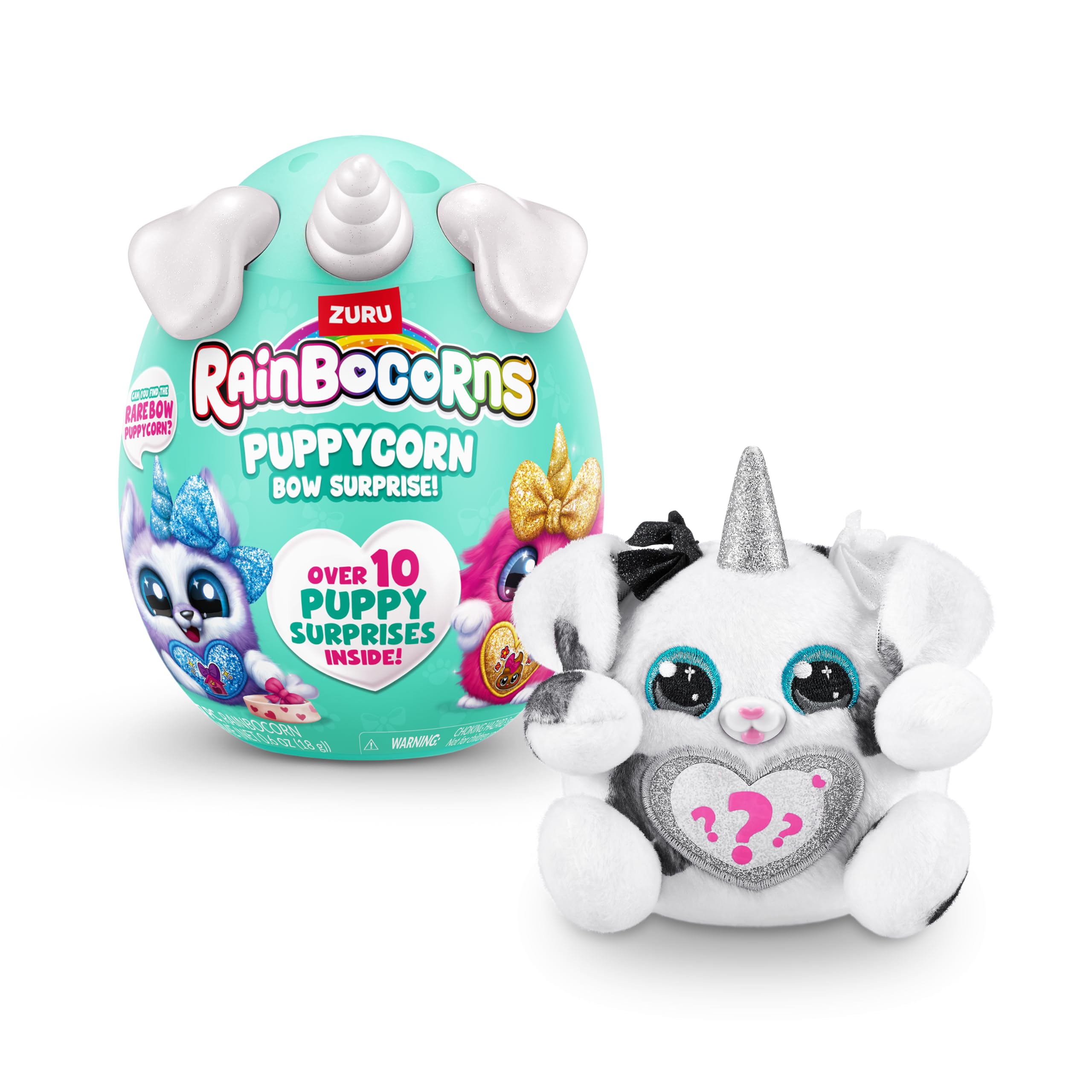 Rainbocorns Puppycorn Bow Surprise - Zedd the Dalmatian Collectible Plush with 5 Layers of Surprises, Slime, Stickers & Boo-Boocorn - Ages 3+ 1