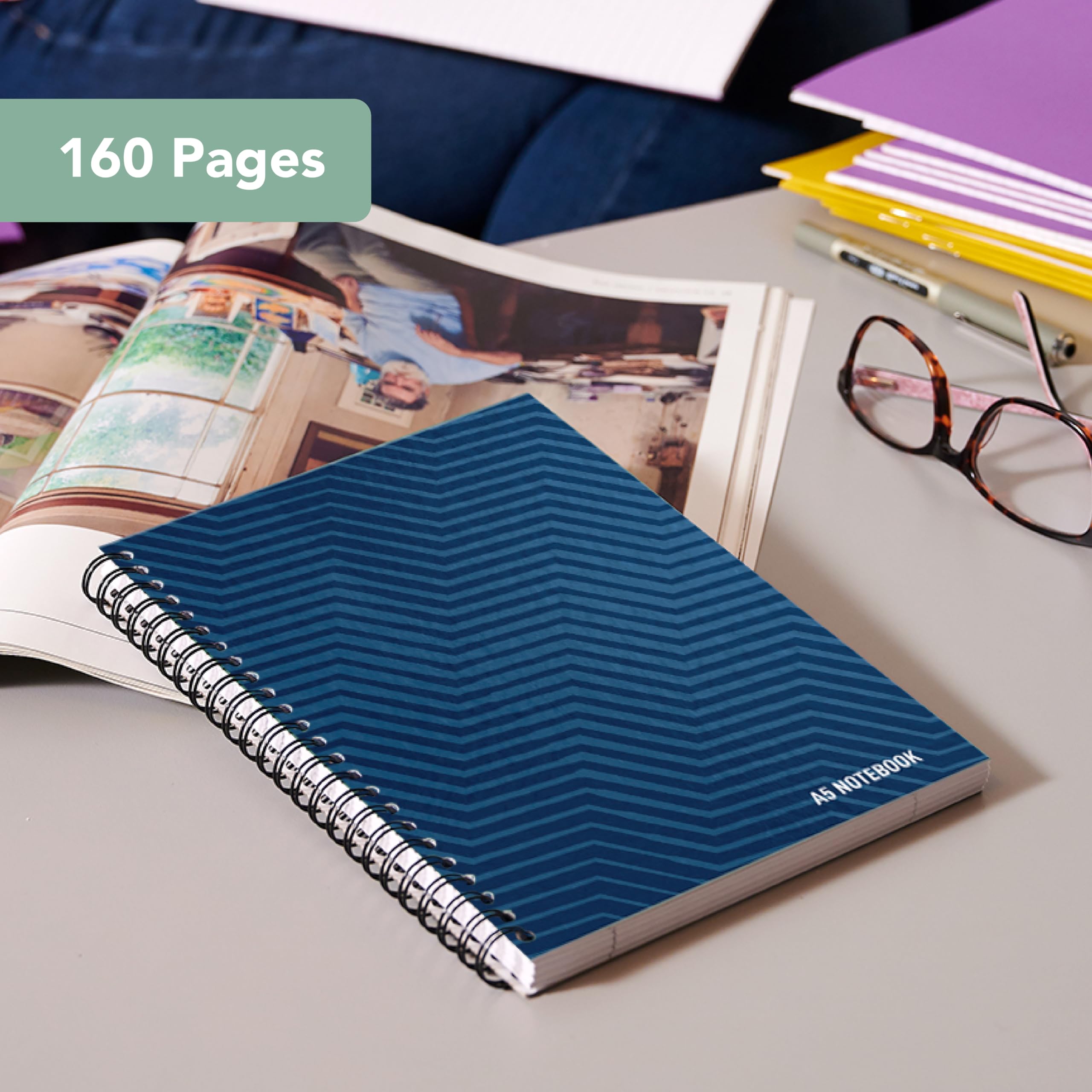 SUMMIT A5 Hardback Wirebound Notebook Ruled, 160 Page, Pack of 5 6